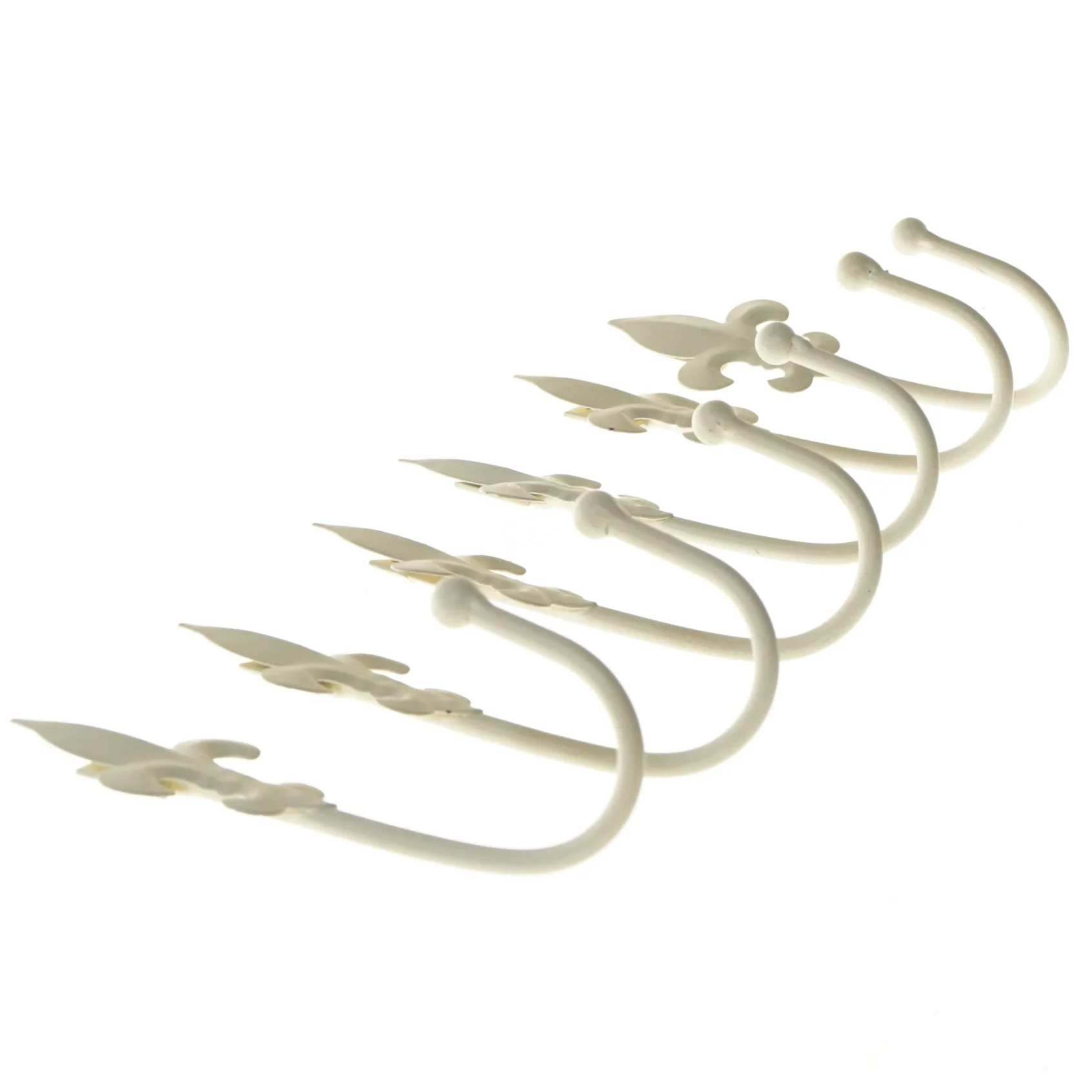 Fleur-de-lis vægkroge, sæt af 6 (str. 6 styk, 15 cm)