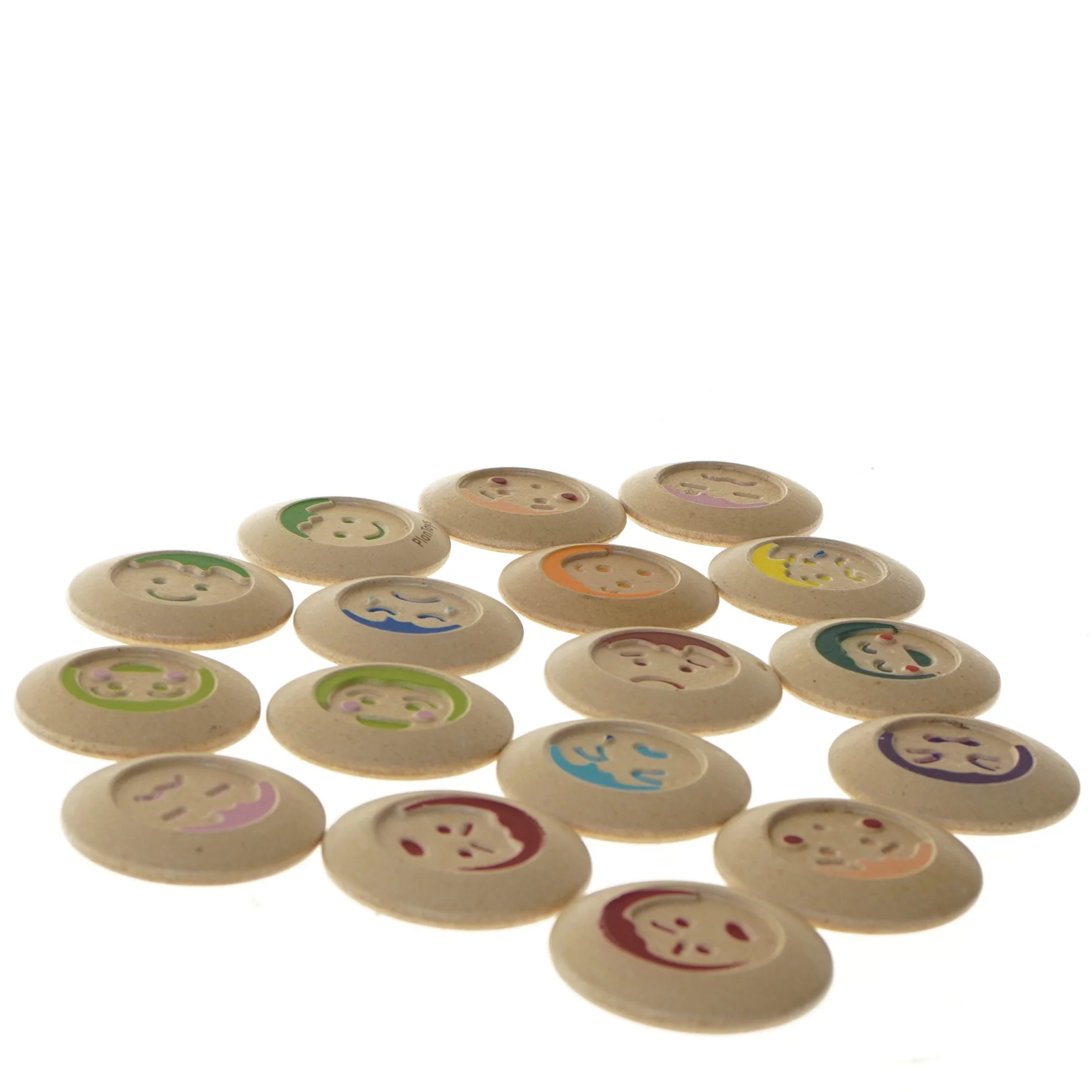 Træknapper med ansigter fra PlanToys (str. Ø 6,5 cm)