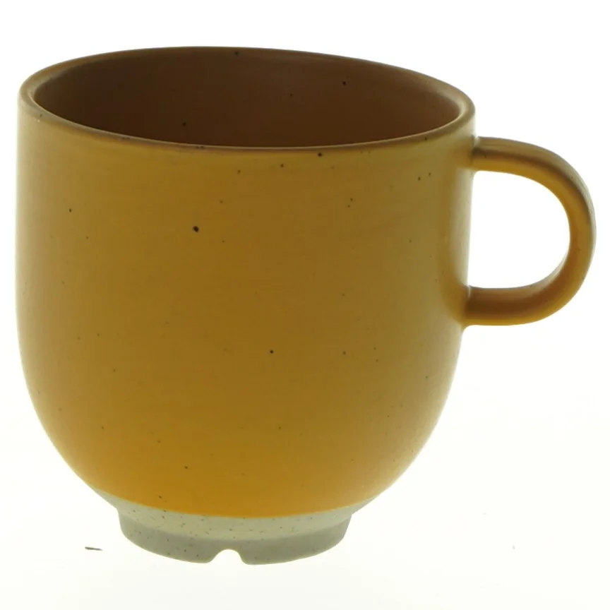 Gul keramikkrus (str. H 8 cm &oslash; 8,5 cm)