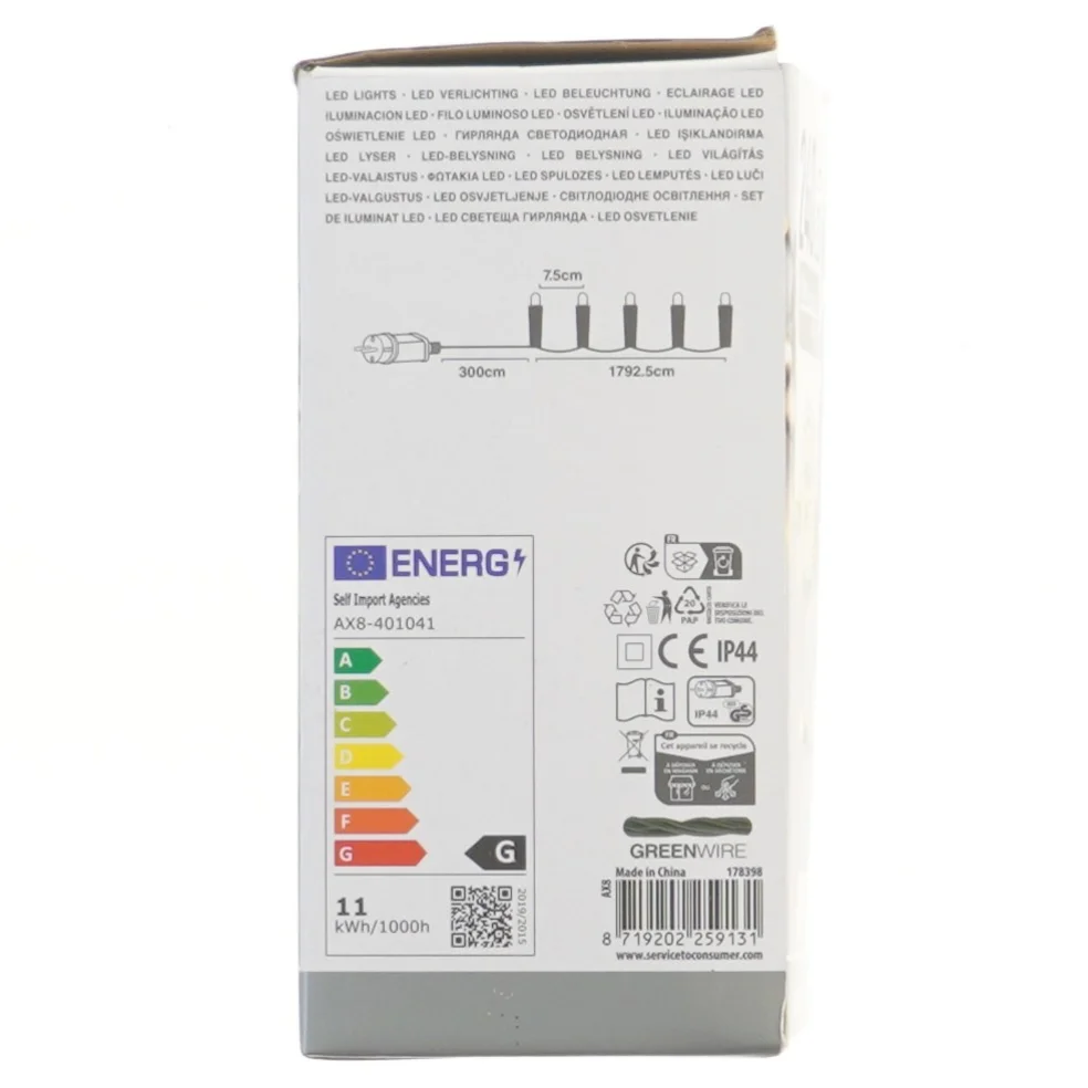 LED lyskæde 240 lys (str. 18 m cm)