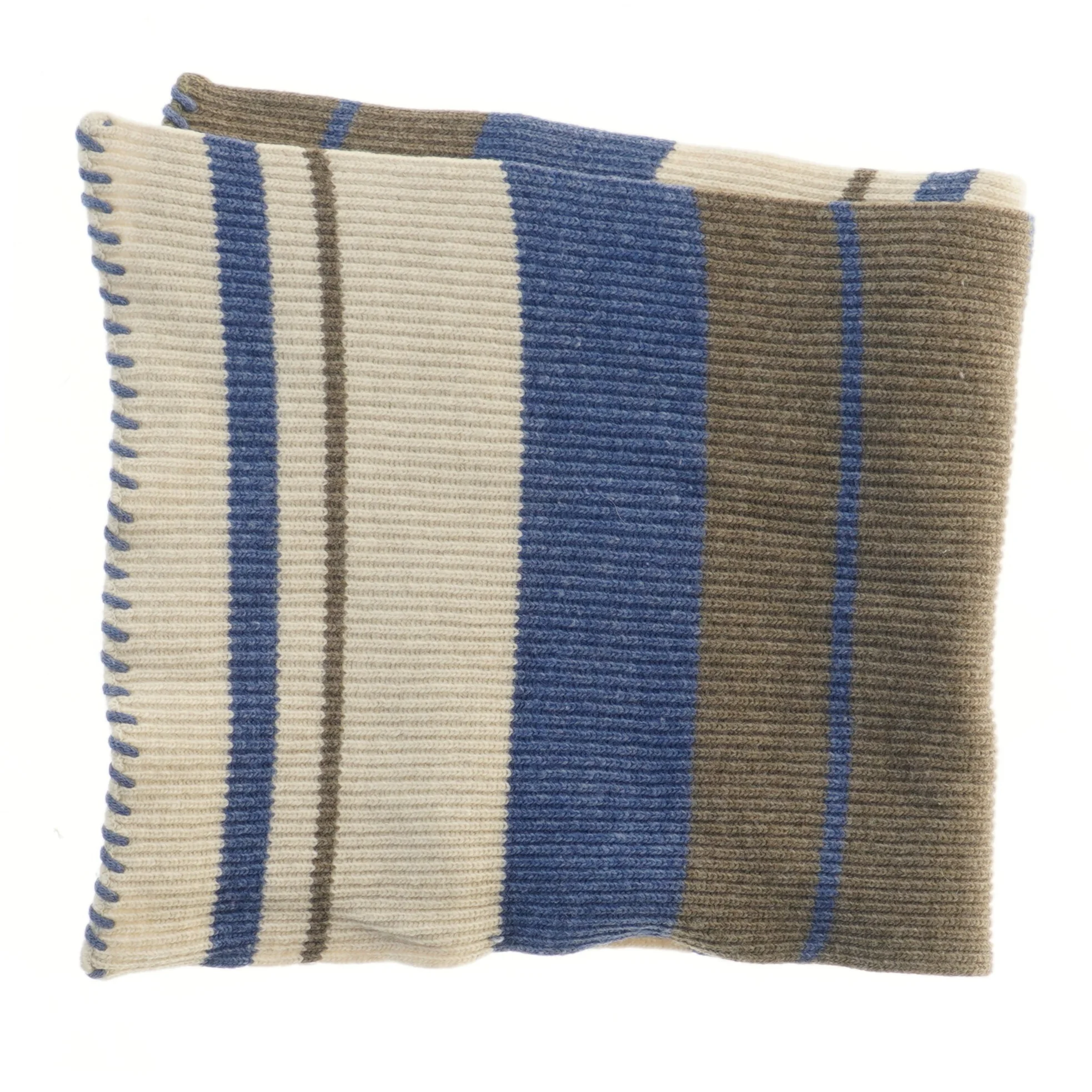 Strikket uædtørklæde med striber (str. 133x29,5 cm)