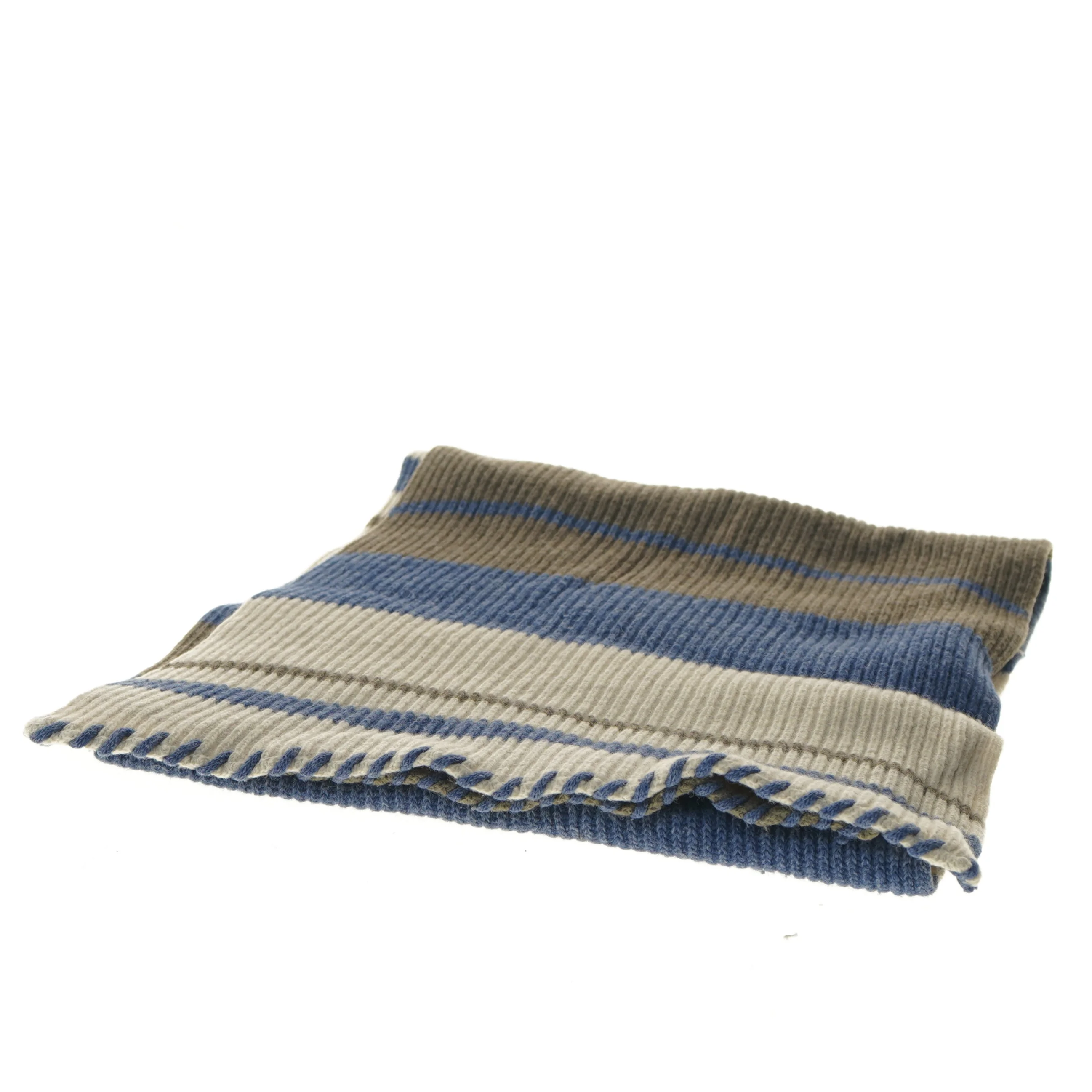 Strikket uædtørklæde med striber (str. 133x29,5 cm)