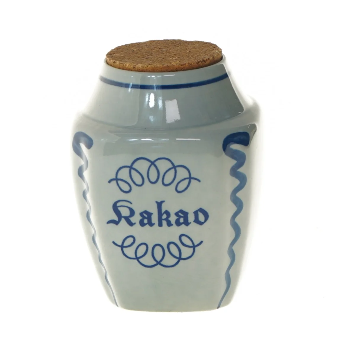 Kakaokrukke med korkl&aring;g fra S&oslash;holm (str. &Oslash; 7,5 cm l&aelig;ngde 14,5 cm)