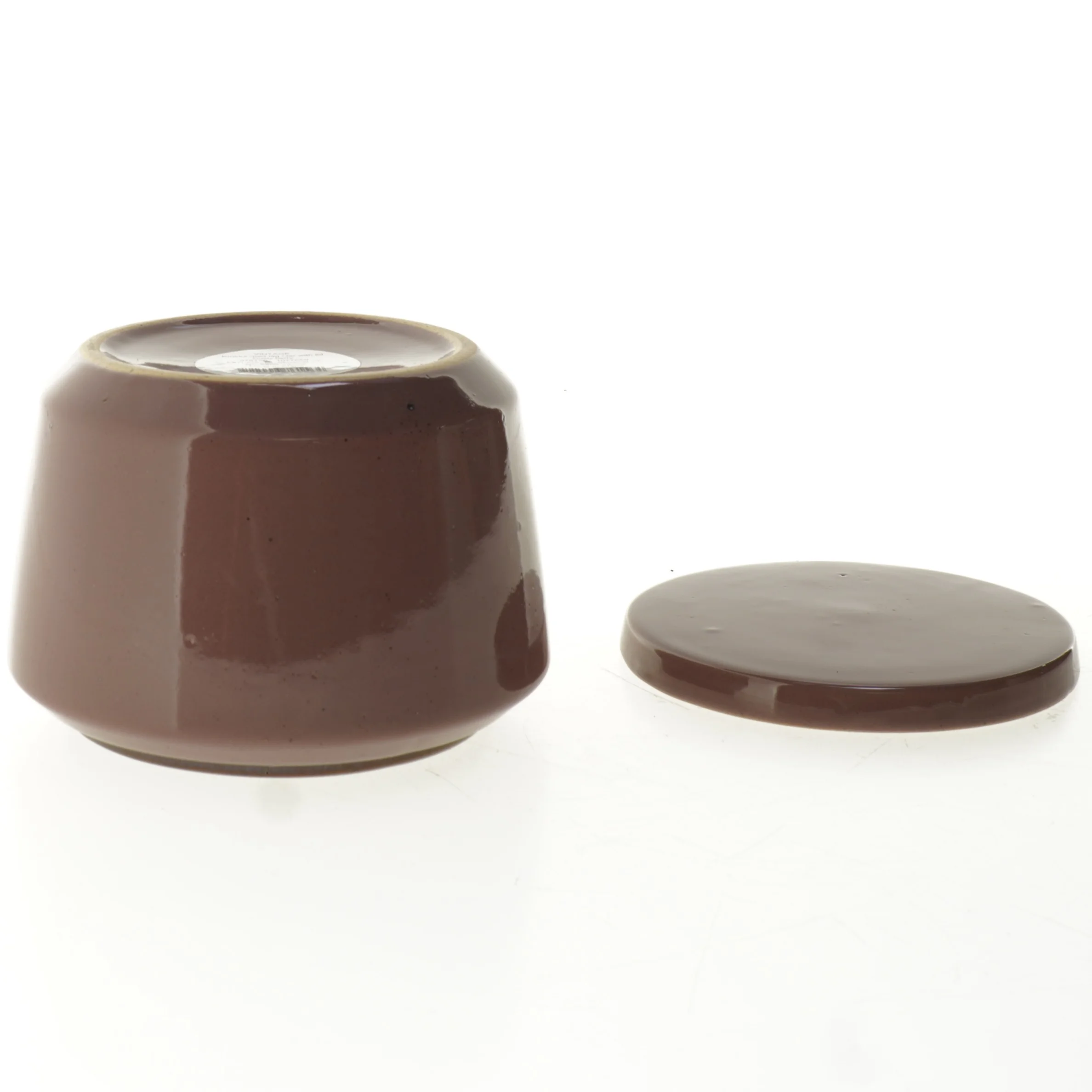 ubrugt stor krukke med låg fra sødahl.  (str. 12 x 8 cm)