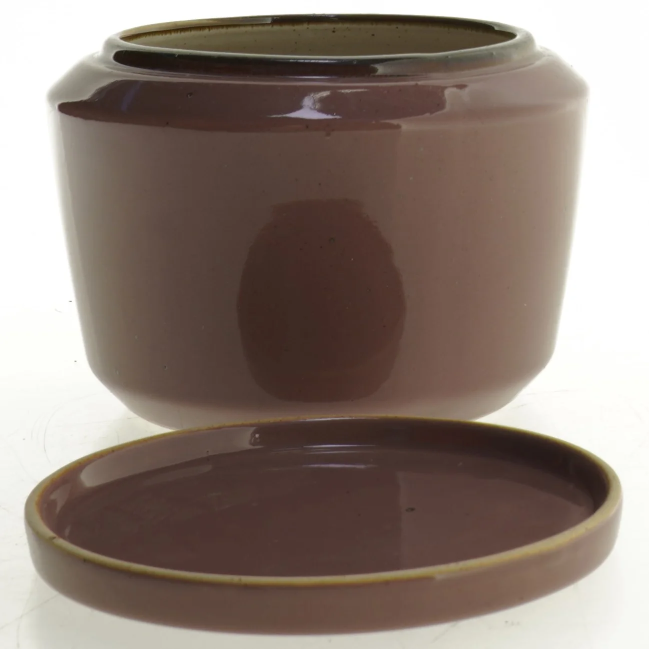 ubrugt stor krukke med låg fra sødahl.  (str. 12 x 8 cm)