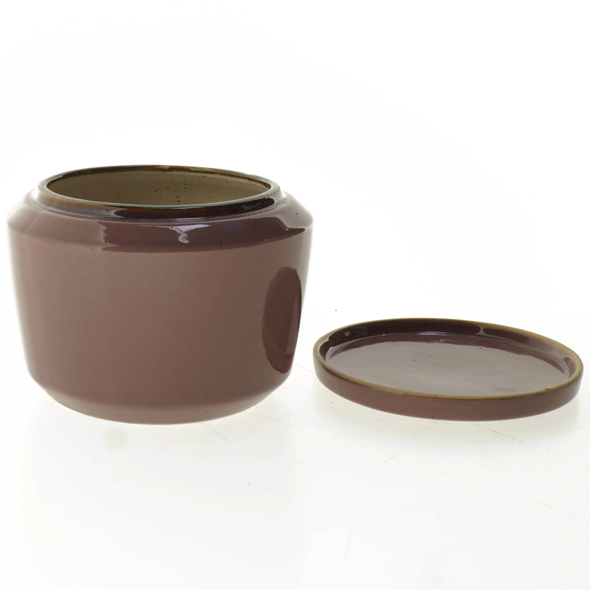 ubrugt stor krukke med låg fra sødahl.  (str. 12 x 8 cm)