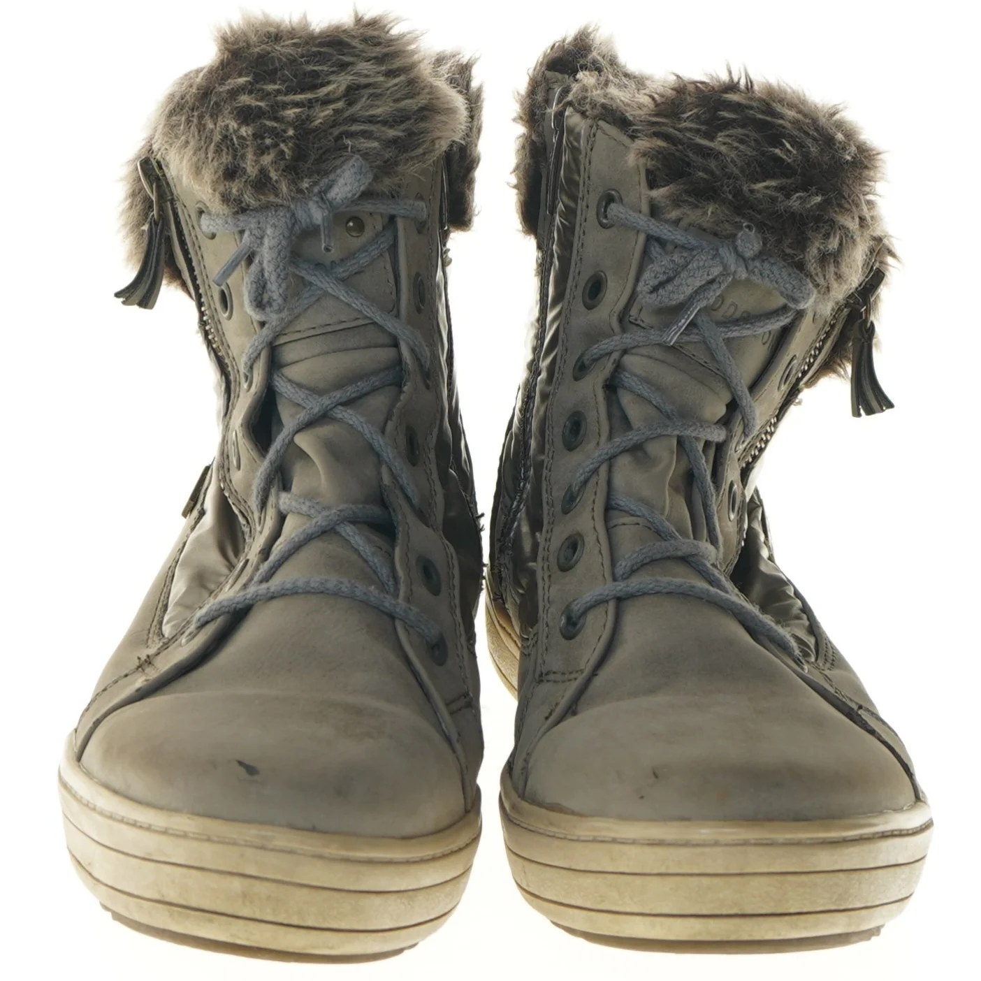 Grå vinterstøvler med pelsfor, str. 40 fra Willow (str. 40 )