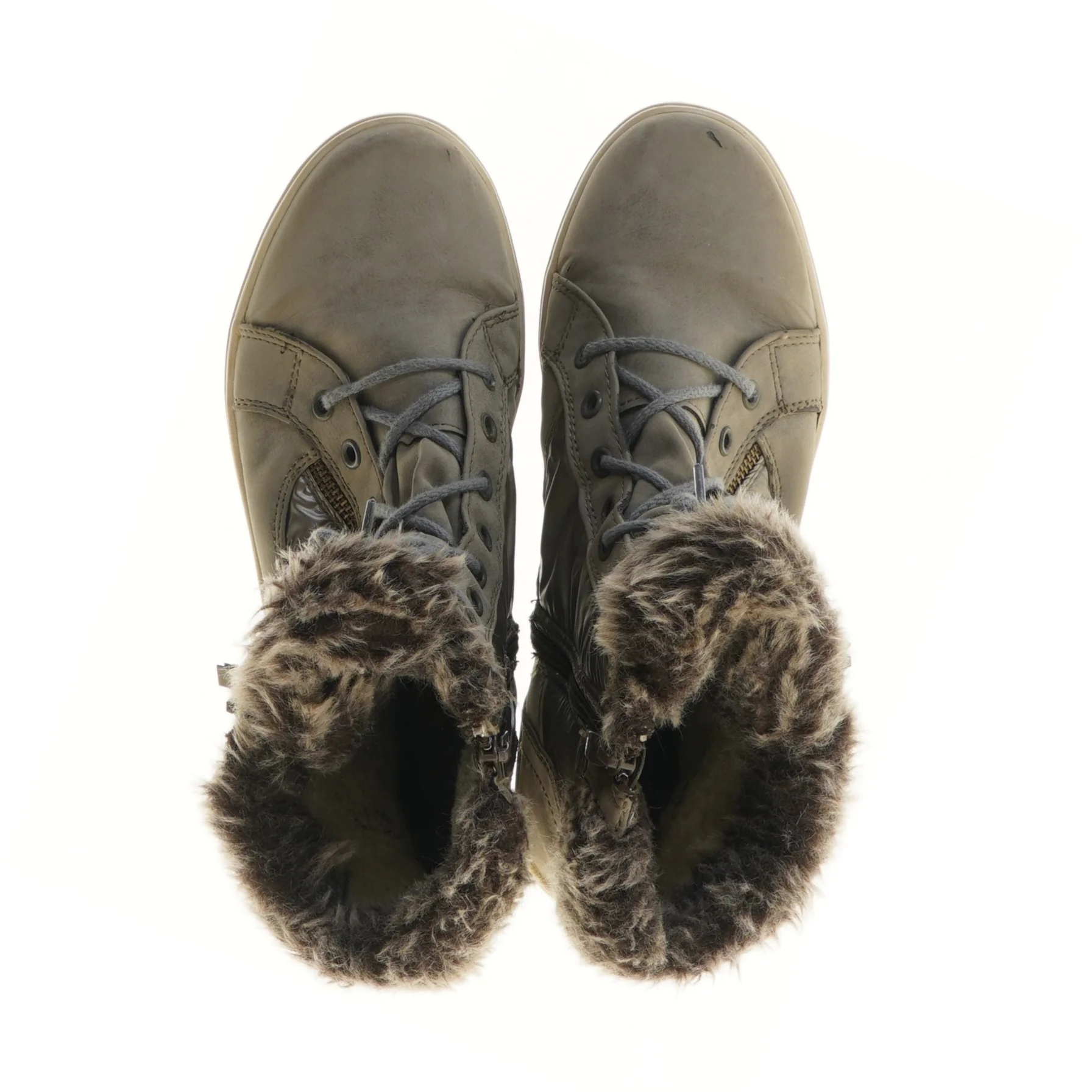 Grå vinterstøvler med pelsfor, str. 40 fra Willow (str. 40 )