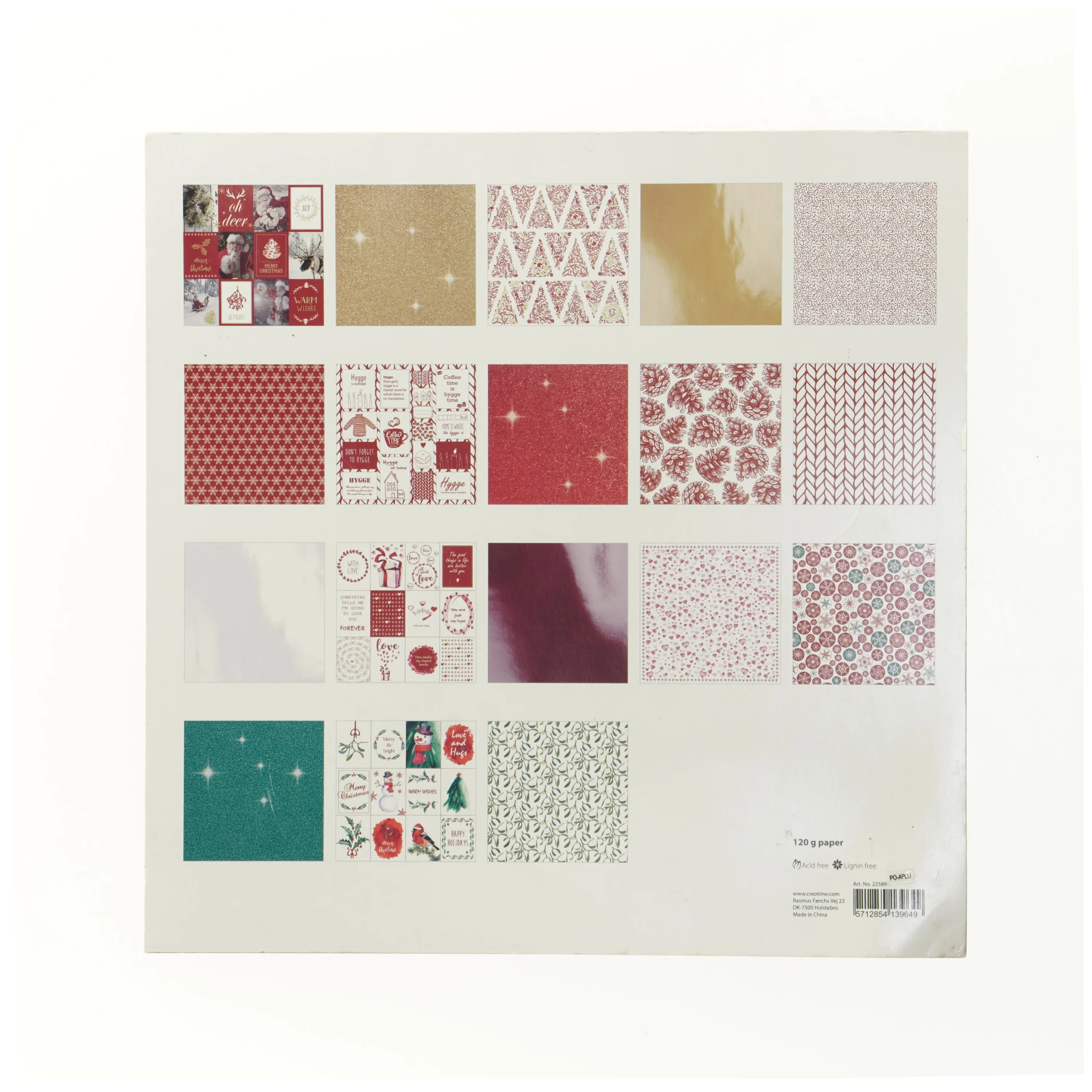 Julepynt, mønstret papir fra Vivi Gade (str. 30 x 30)