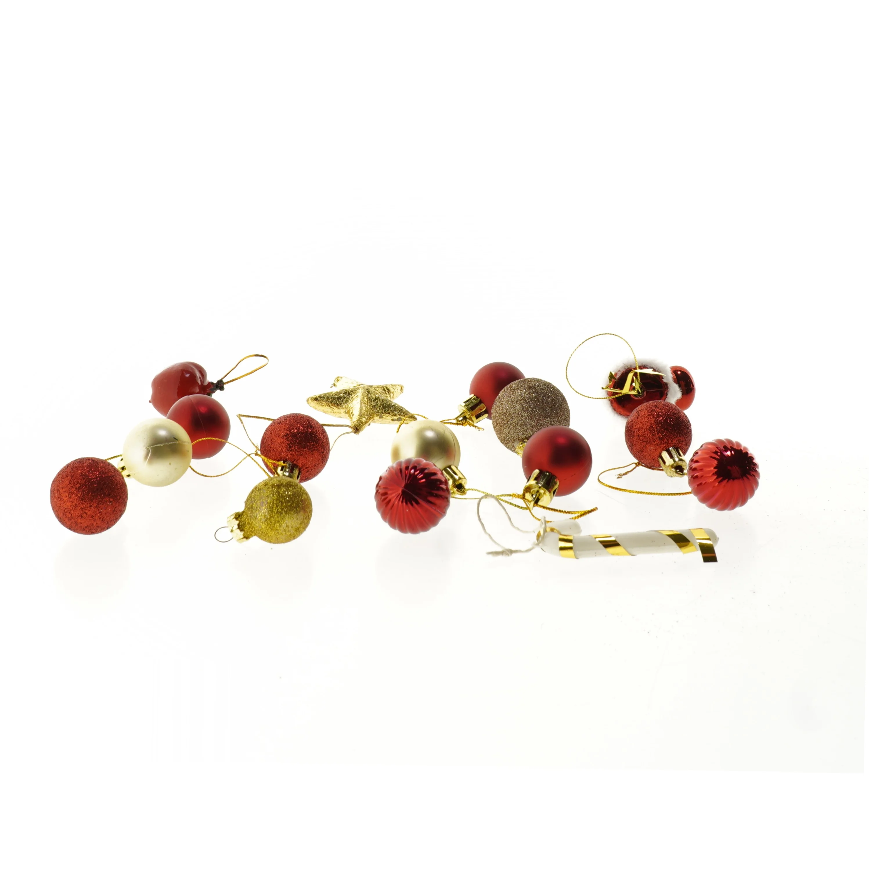 Julepynt 17 små julekugler  (str. Blandet størrelser)