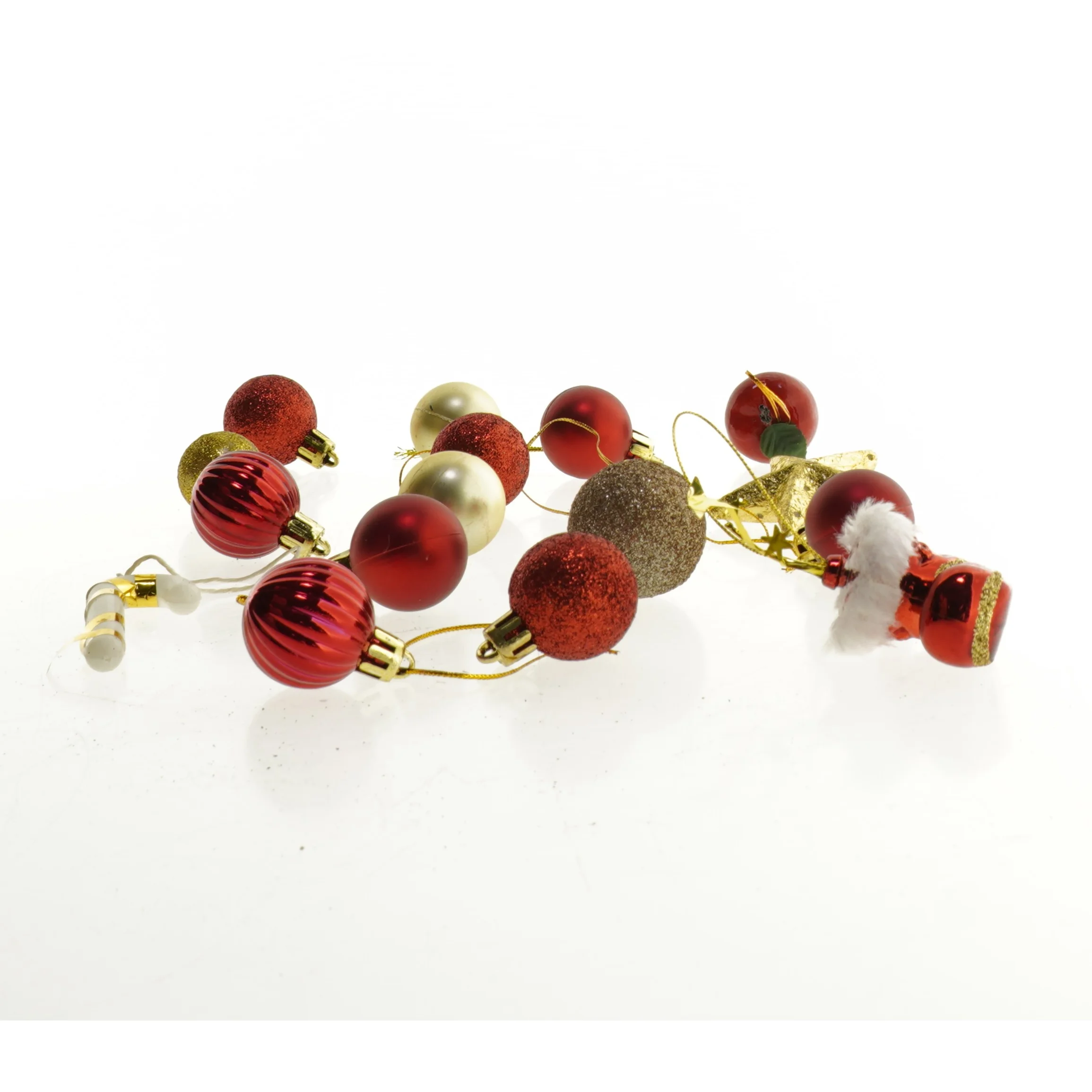 Julepynt 17 små julekugler  (str. Blandet størrelser)