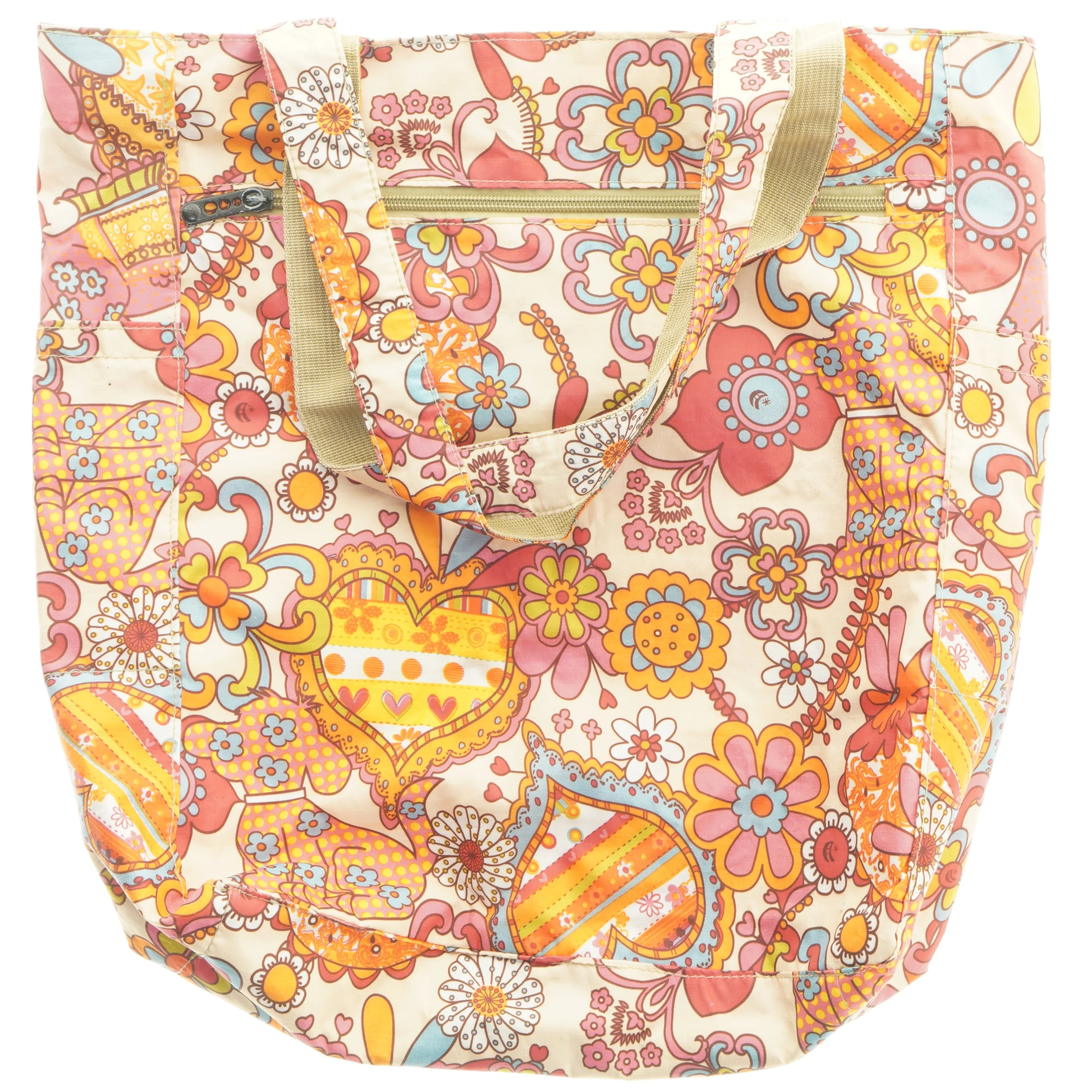 Vintage mønstret lækker tote, Farverig Taske (str. 40x40 cm)