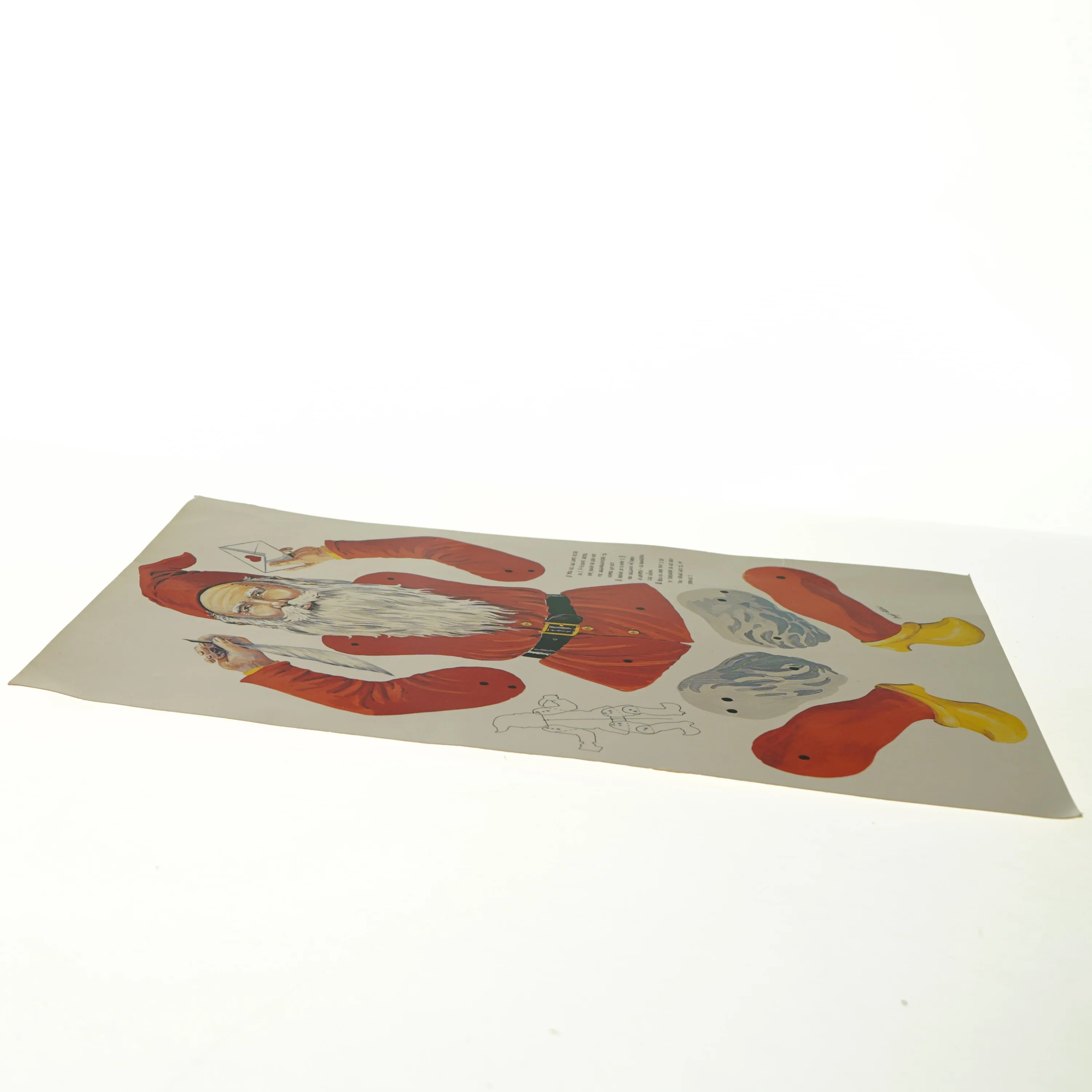 retro stor ubrugt Sprællermand julemand (str. 35 x 25 cm)