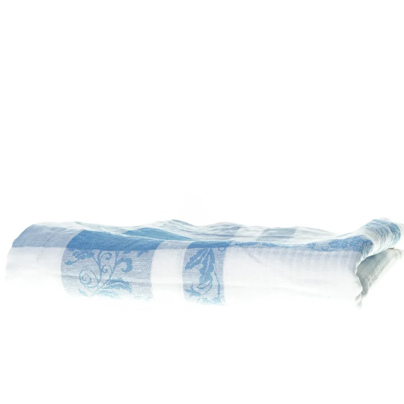 JACQUARDDUG I HØR fra ZARA Home i hvid og lyseblå (str. 240 x 160 cm )