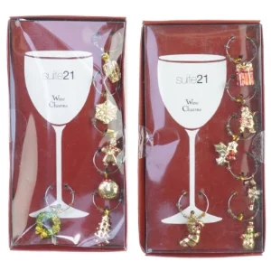 nye winecharms til vinglas julemotiver, der også kan bruges som den fineste pynt til gaver eller til det lille ju