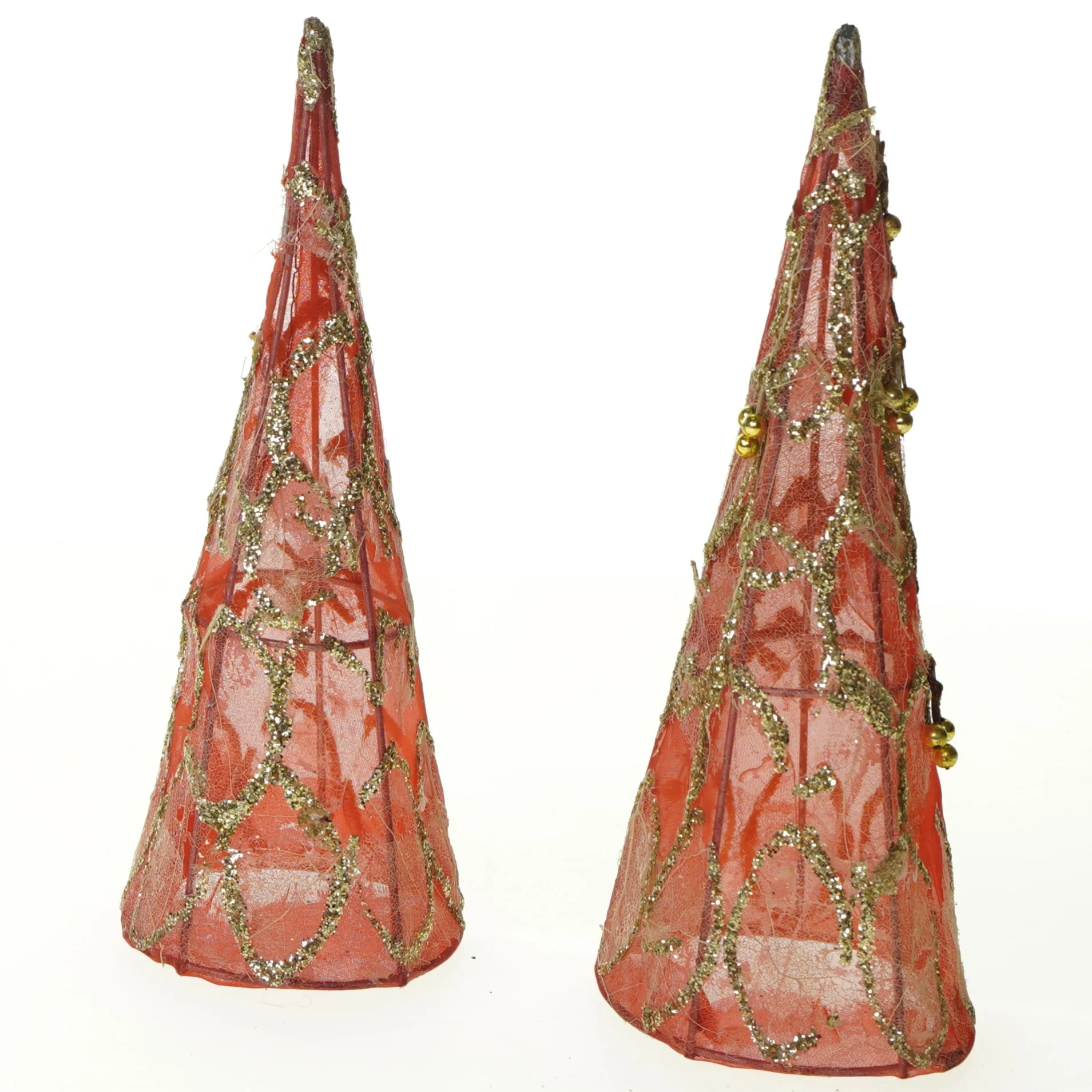 Julepynt, vintage juletræer/ kræmmerhus (str. 21 x 8 cm)