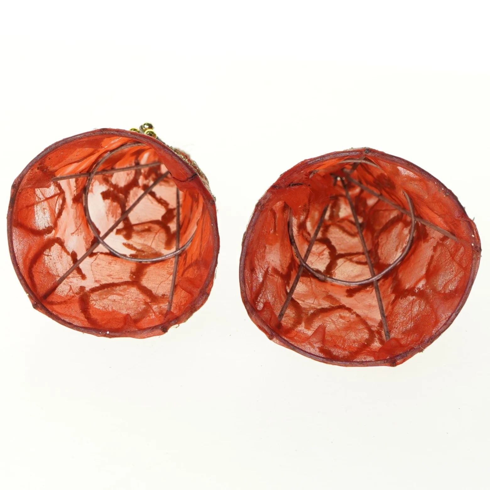 Julepynt, vintage juletræer/ kræmmerhus (str. 21 x 8 cm)