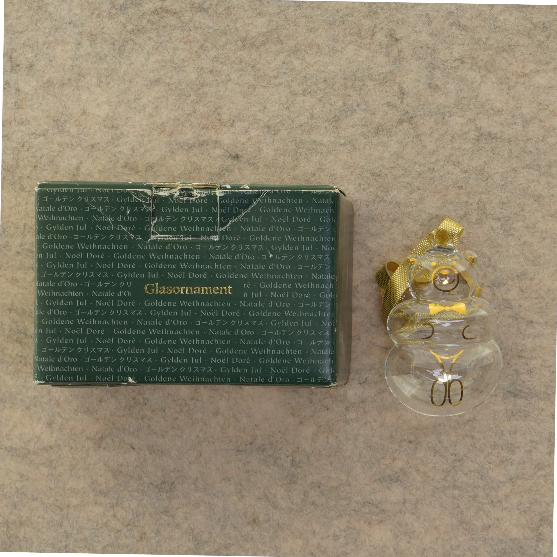 Julepynt, golden christmas fra Holmegaard (str. 11 x 7 cm)