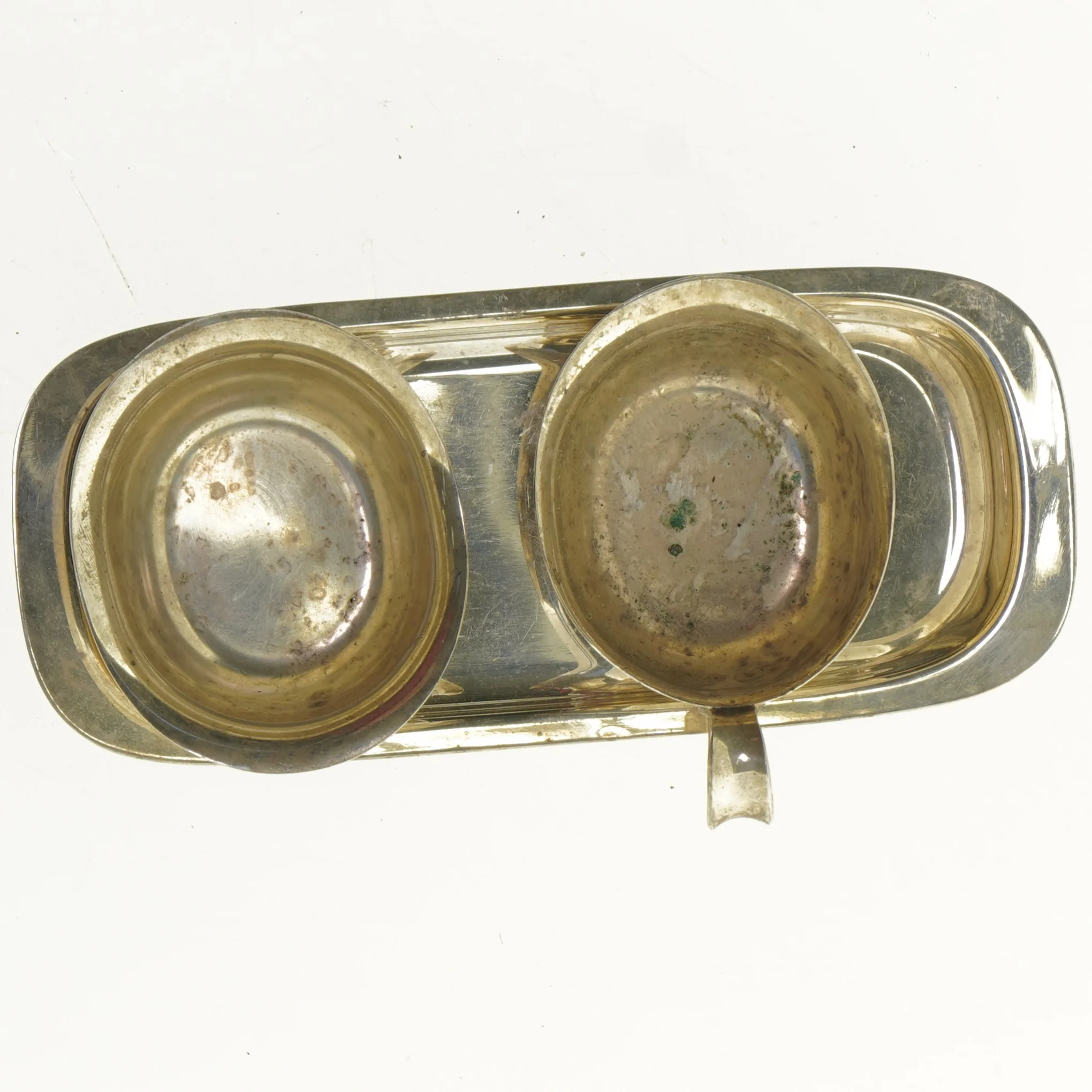 Sukker og flødekande på bakke i sølvplet fra Cohr (str. 20 cm)