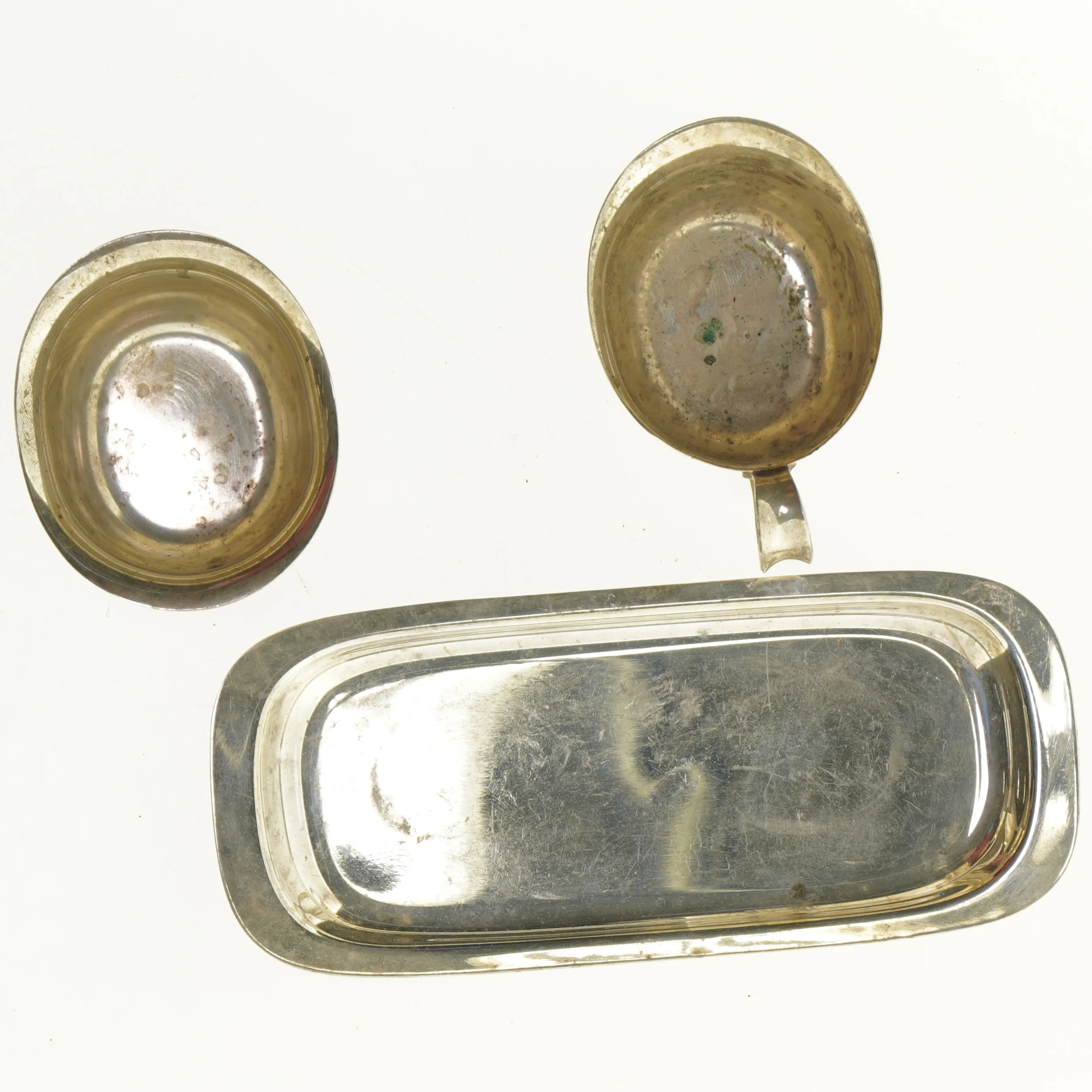 Sukker og flødekande på bakke i sølvplet fra Cohr (str. 20 cm)