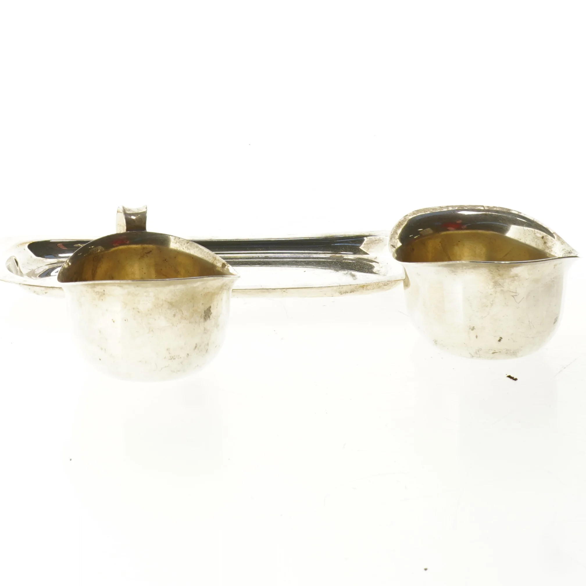 Sukker og flødekande på bakke i sølvplet fra Cohr (str. 20 cm)