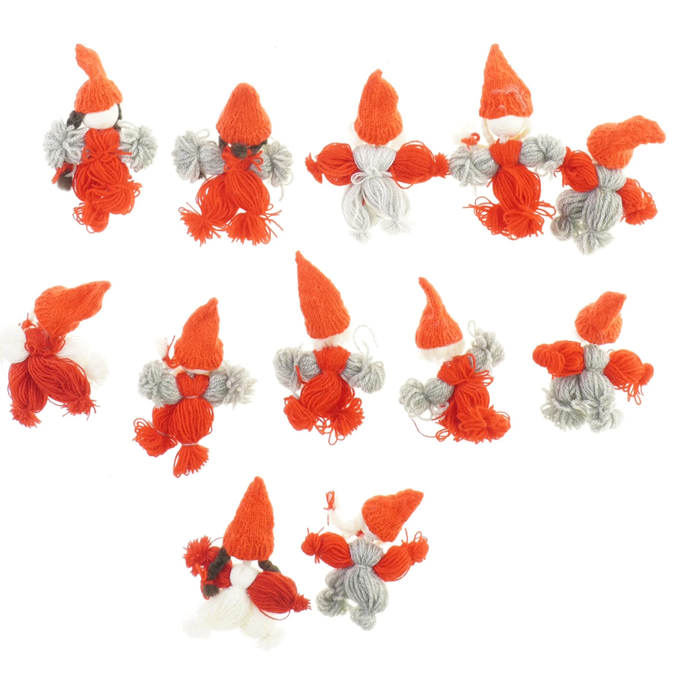 Julepynt, håndlavede nisser (str. 10 x 7 cm)