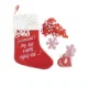 Julepynt, julekalender med tal, julesok, snefnug, store filtengle og hjerte. 