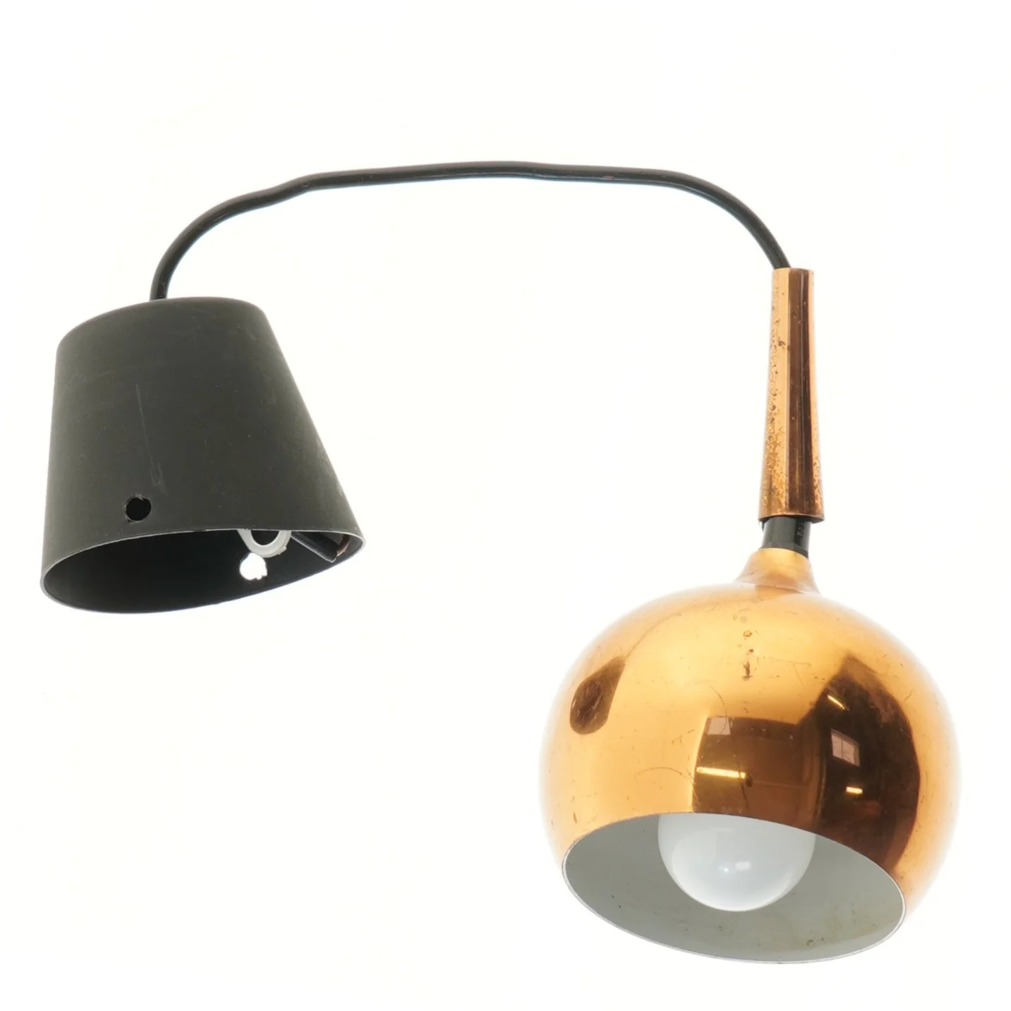 Kobber pendellampe (str. 20x12 cm)