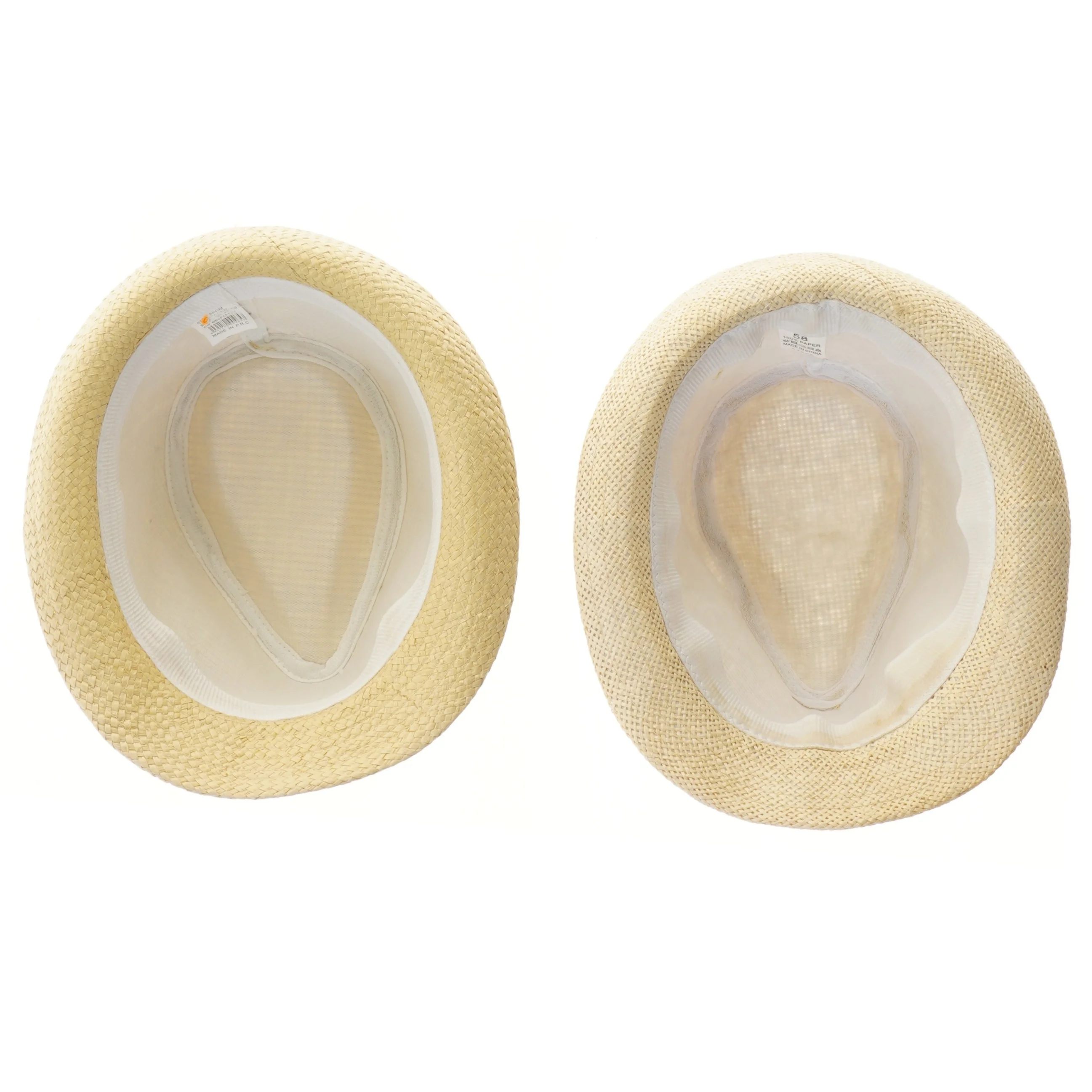 Sæt af to stråhatte med bånd (str. str 58 Ø 23 cm)