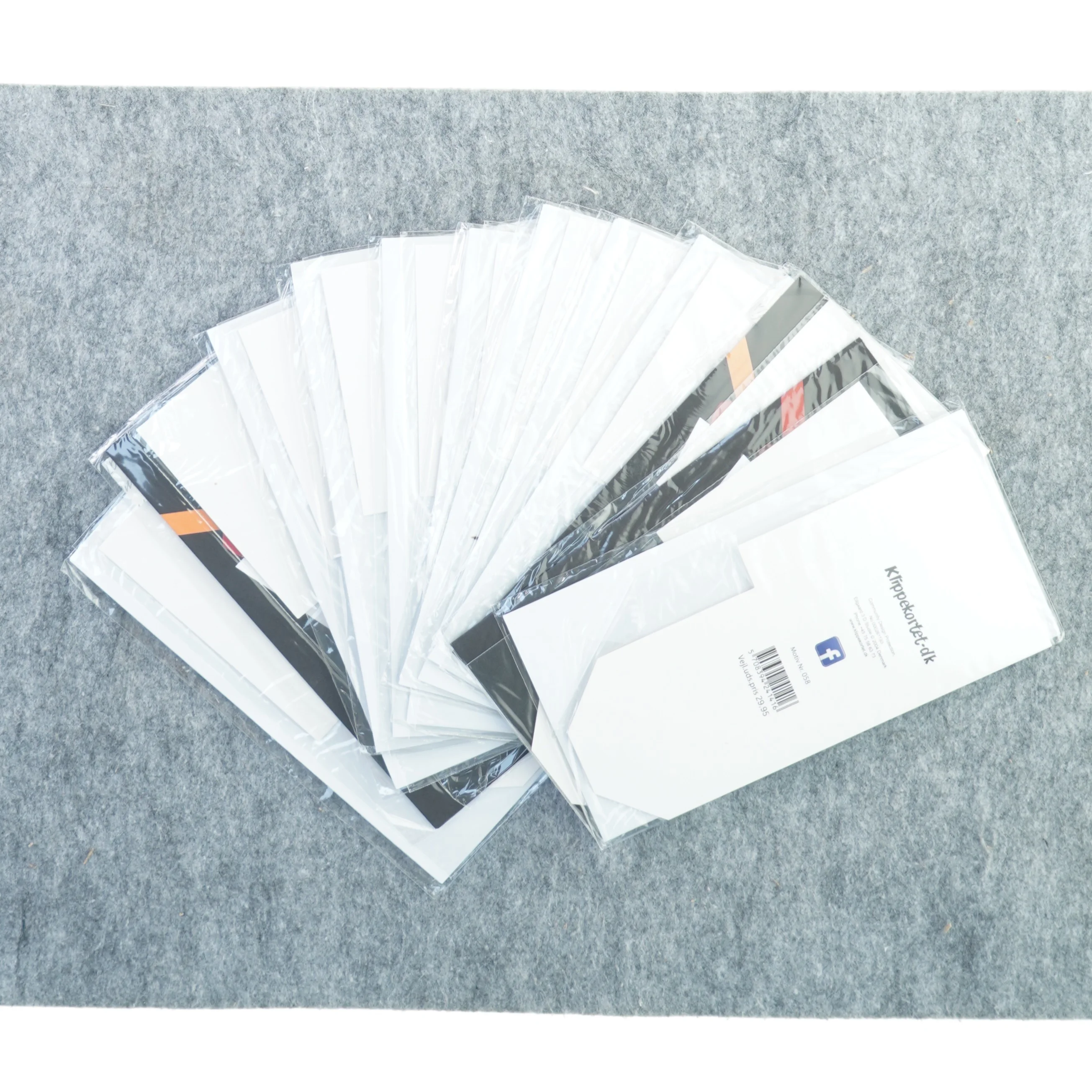 nye lykønskningskort, Sjove klippekort (str. 21 x 11 cm)