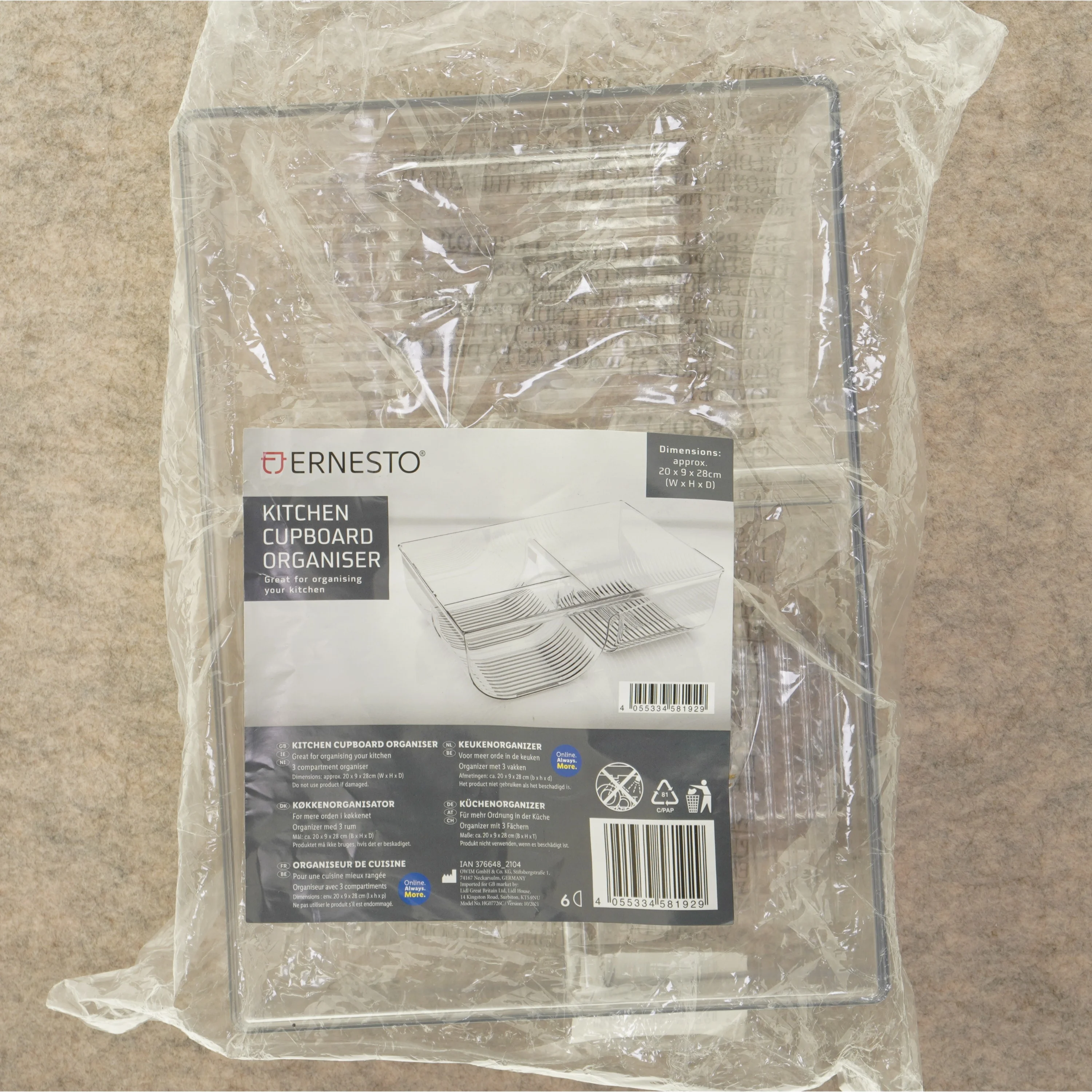 Køkken skabs organisator fra Ernesto (str. 20 x 9 x 28 cm)