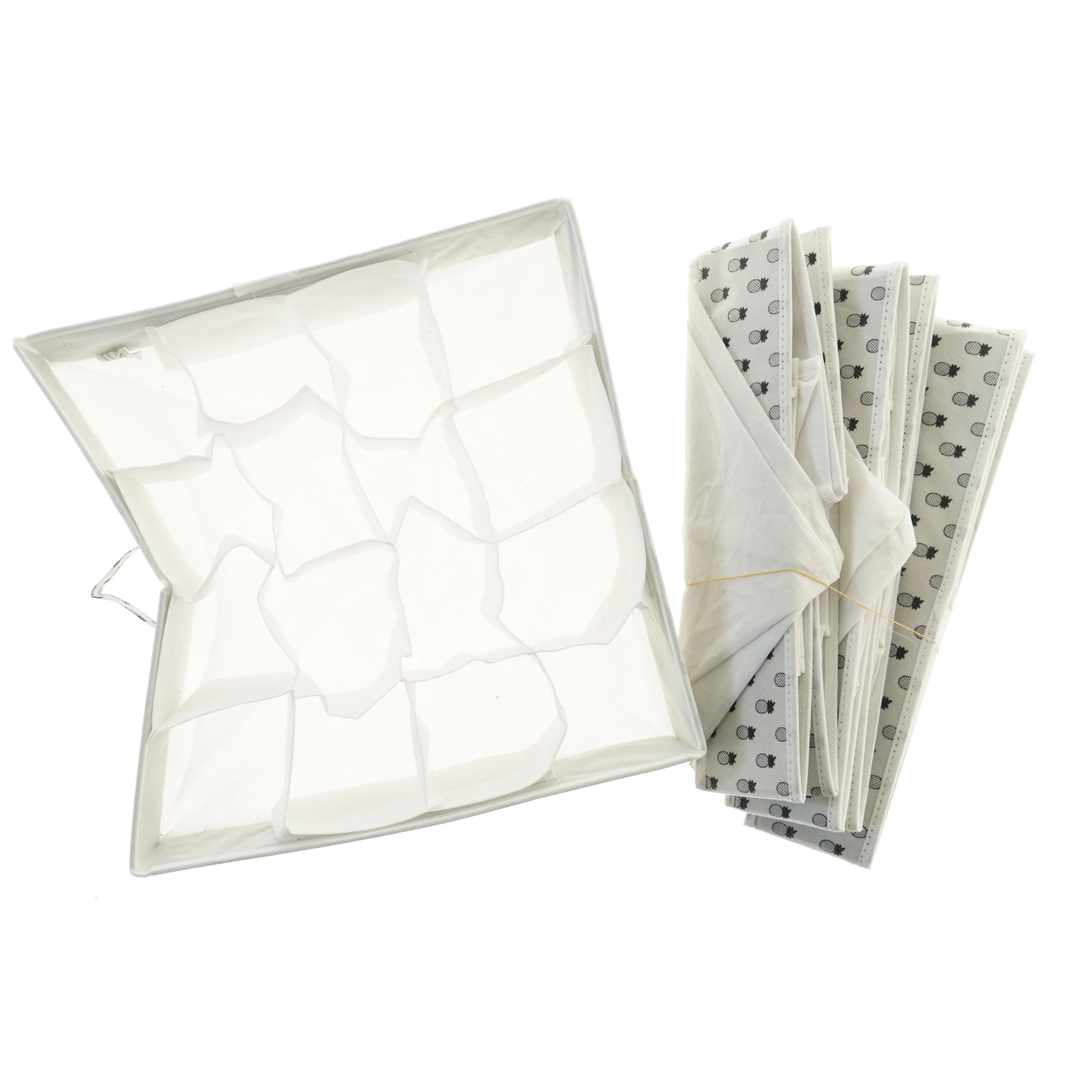 Organiseringssæt med fire opbevaringsbokse (str. 4 stk 40,5x39,5 cm)