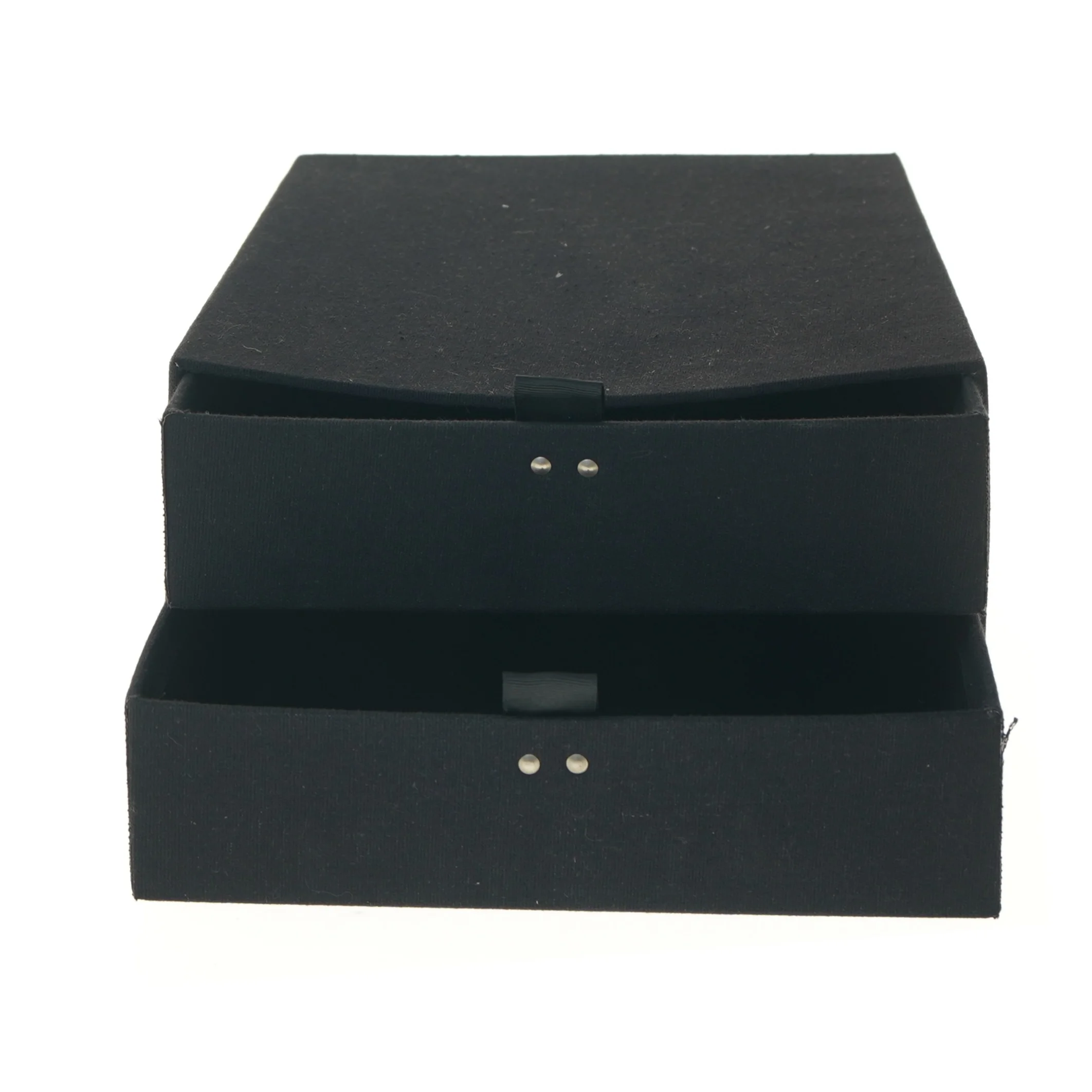 Sort opbevaringsboks med skuffer (str. 34x25 cm)