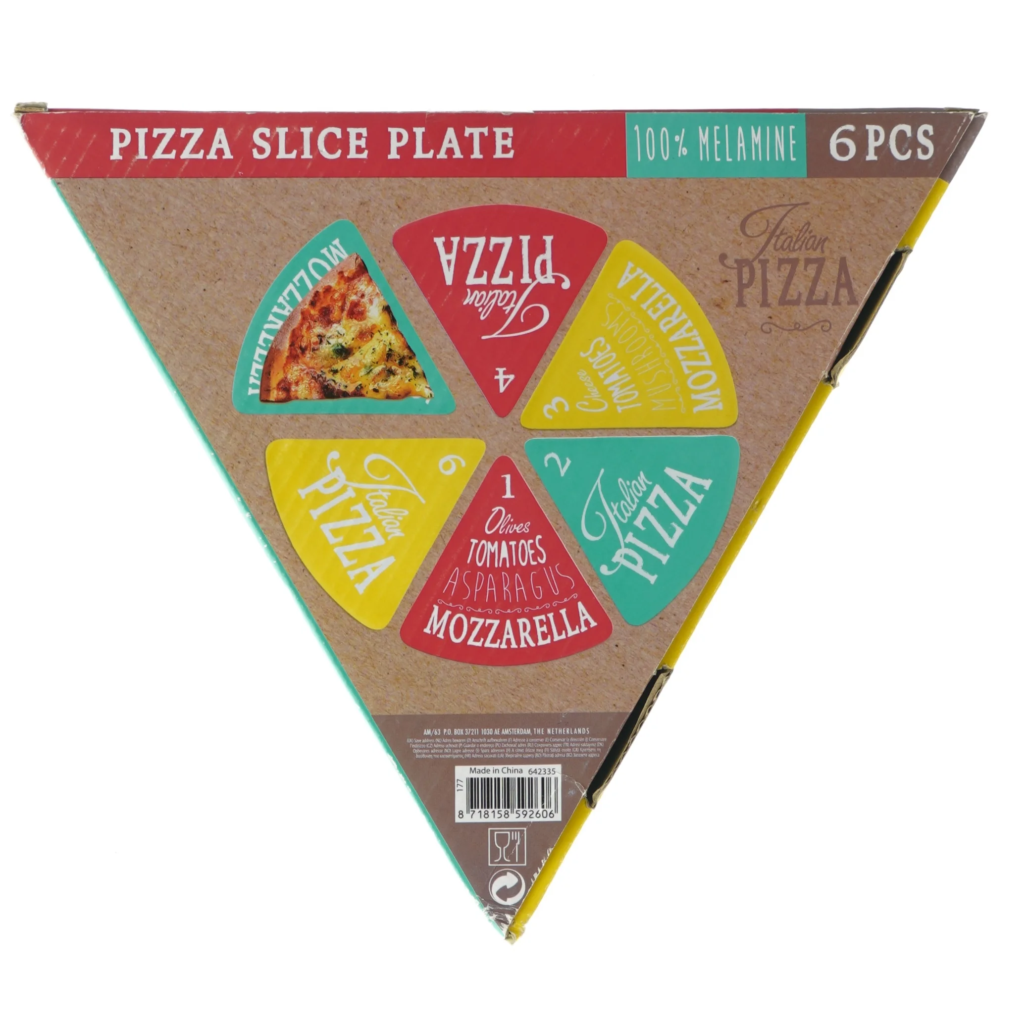nye Pizza slice plate uden æske (str. 23 x 22cm)