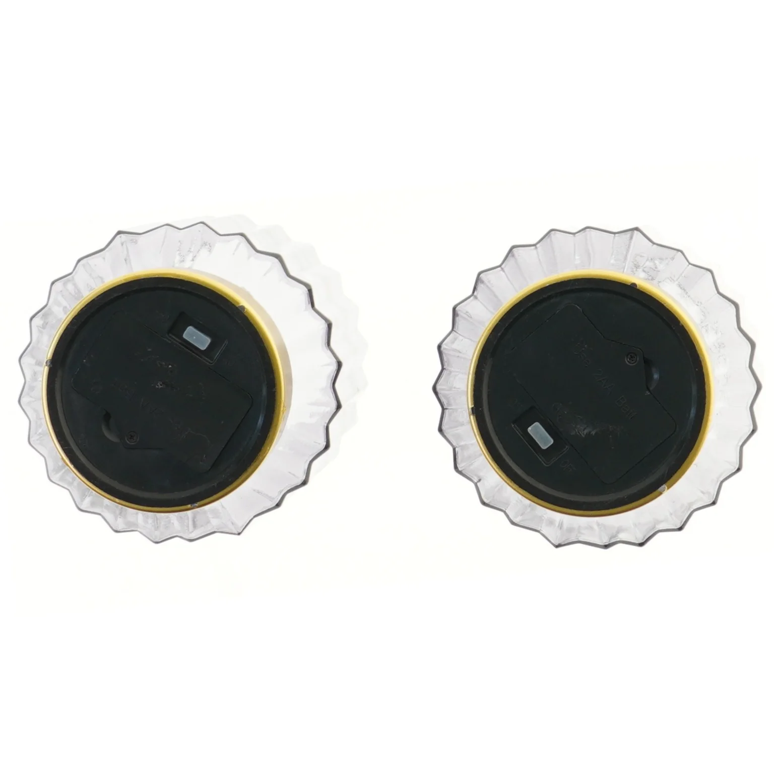 Rillede smukke  LED lysestager i glas (str. 17 cm)