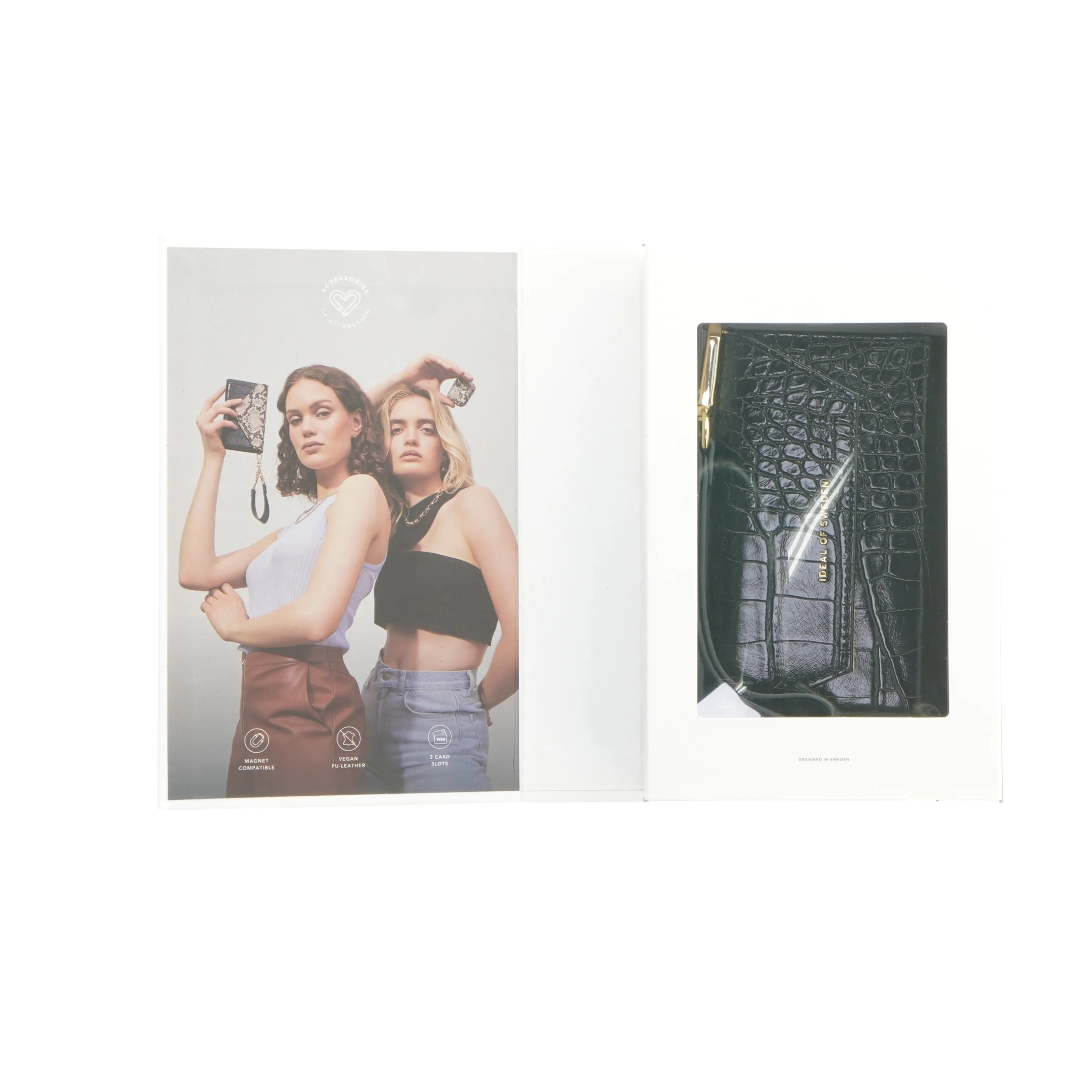 Ideal of Sweden ubrugt Sort pung og mobilcover fra IDEAL OF SWEDEN (str. 14x9 cm)