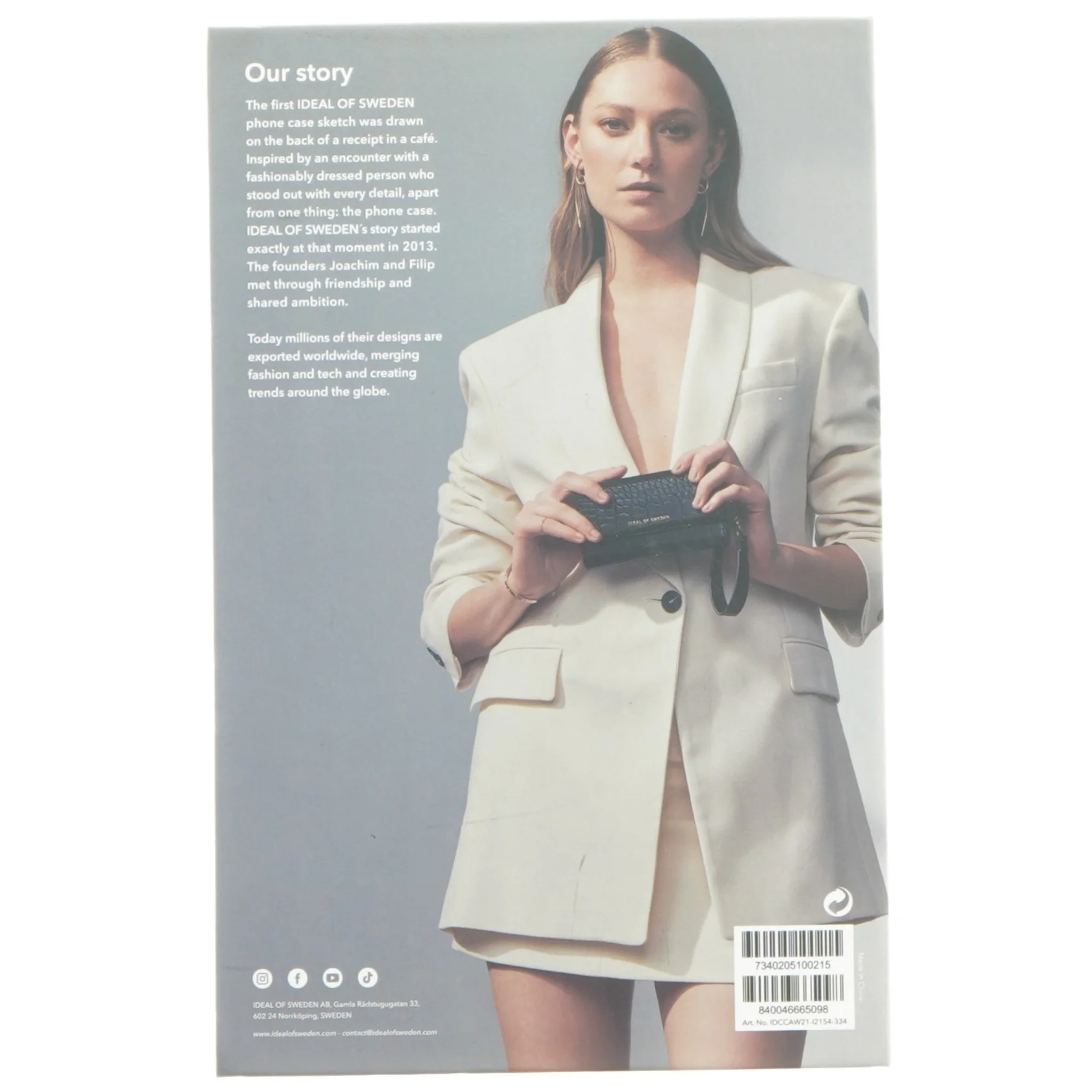 Ideal of Sweden ubrugt Sort pung og mobilcover fra IDEAL OF SWEDEN (str. 14x9 cm)