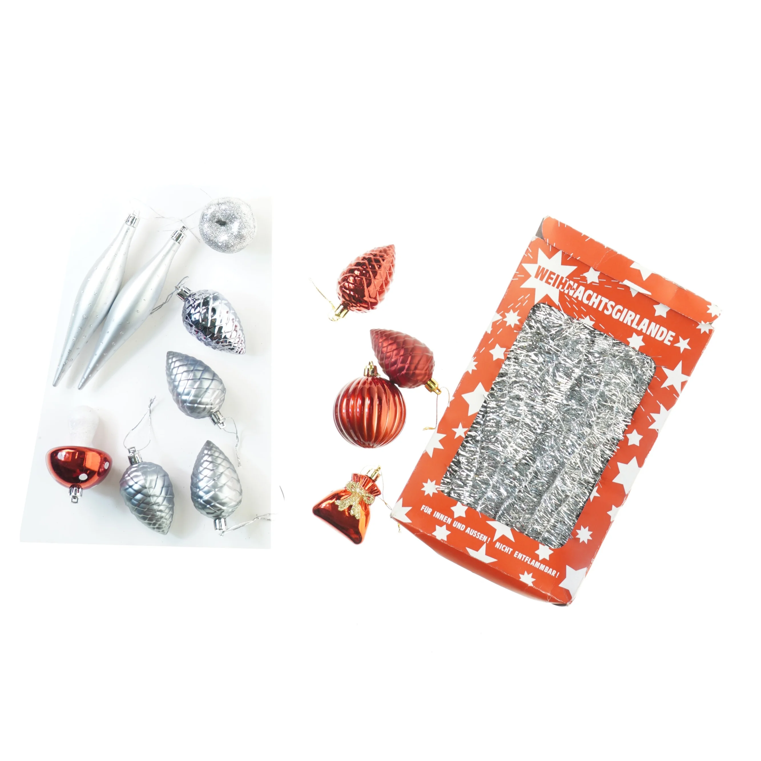 Julepynt, 13 julekugler mm (str. 26 cm)