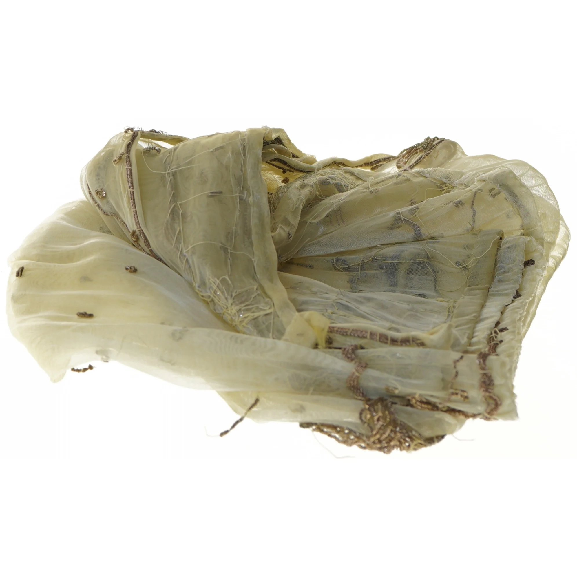 Dekorativ vintage transperant dug  med broderi (str. 87x99 cm)