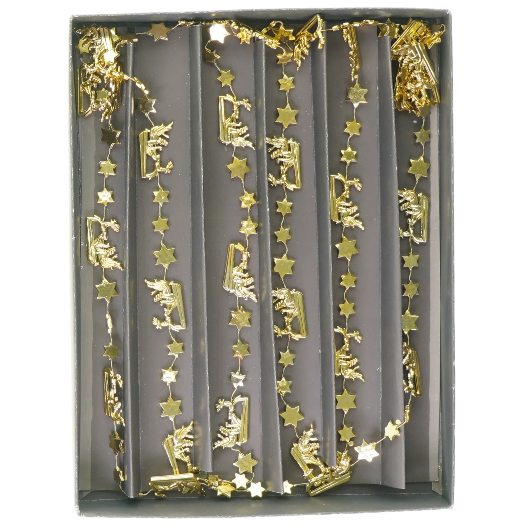 Julepynt lang guldfarvet guirlande