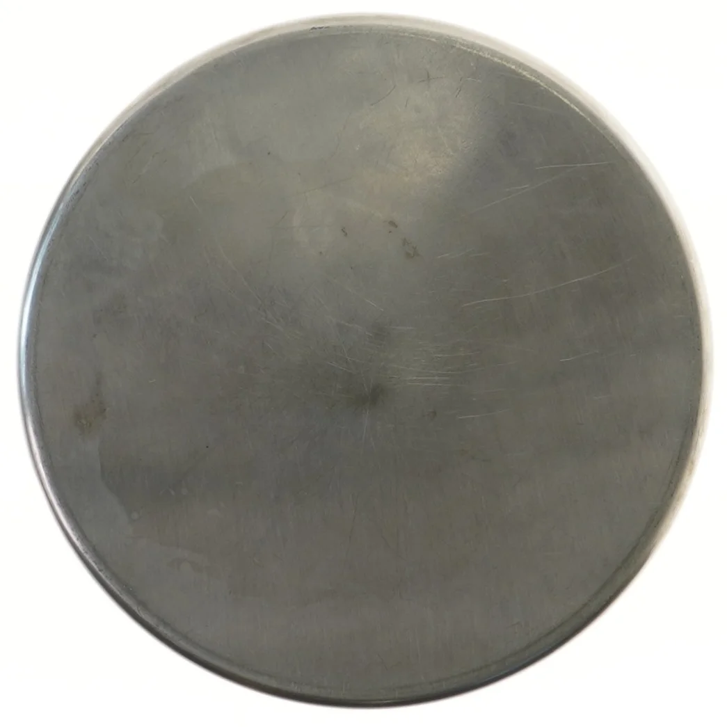 Stor stilren stål kagedåse med låg (str. Ø 18 cm længde 20,5 cm)