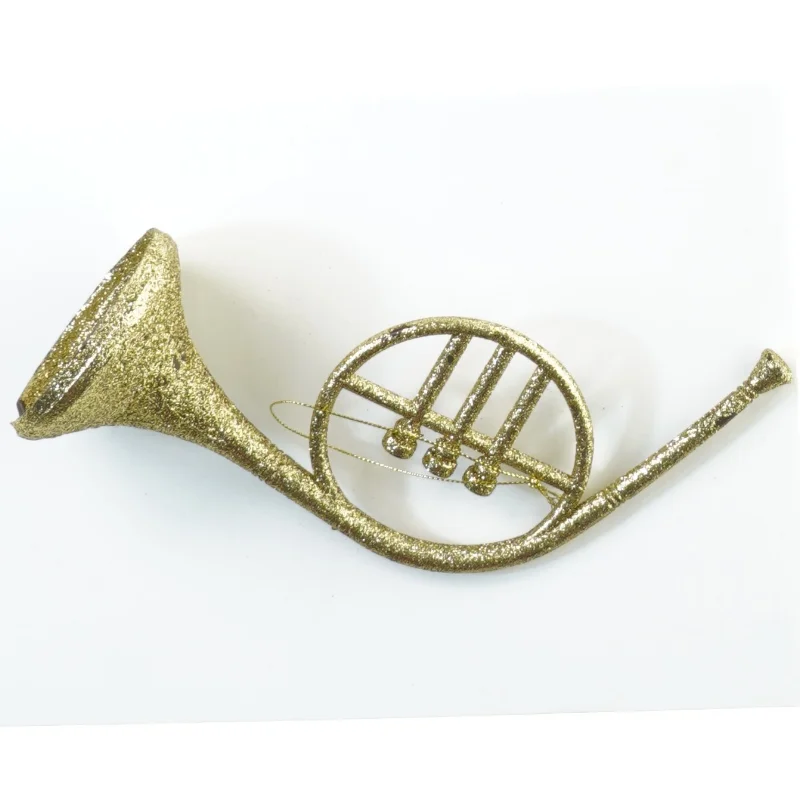 stor Trompet i guld , julepynt (str. 20 x 14 x 8 cm)