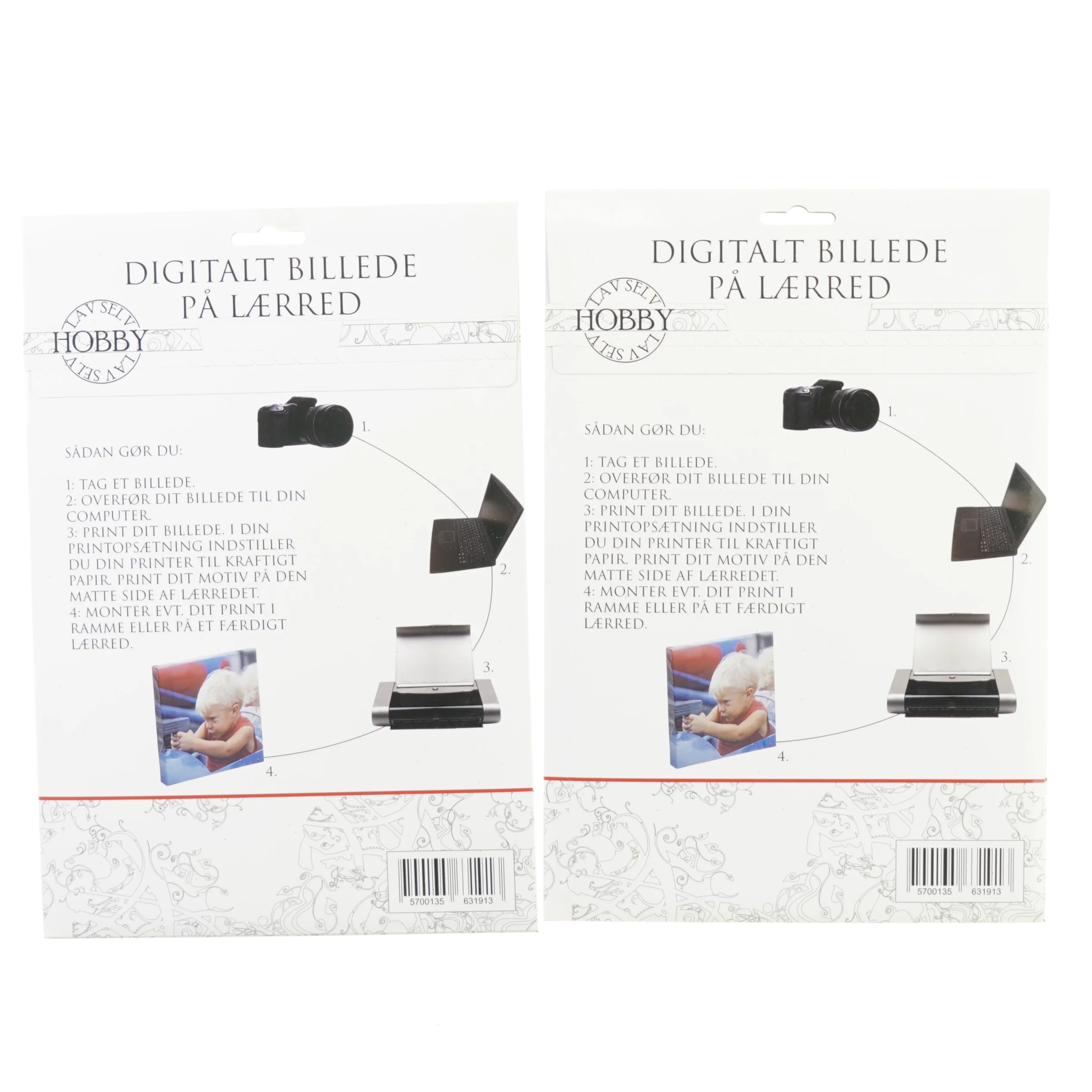 2 ubrugte pakker Digital billede på lærred fra Lav Selv Hobby (str. 35 x 24 cm)