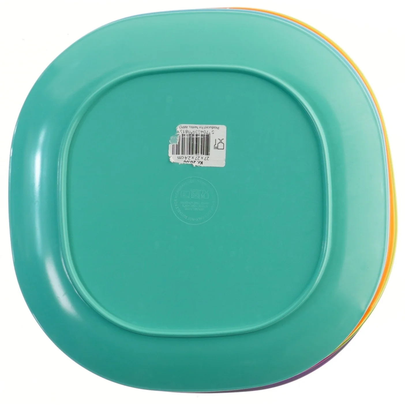 Flotte Farvede tallerkener sæt (str. 7 stk 27 cm)