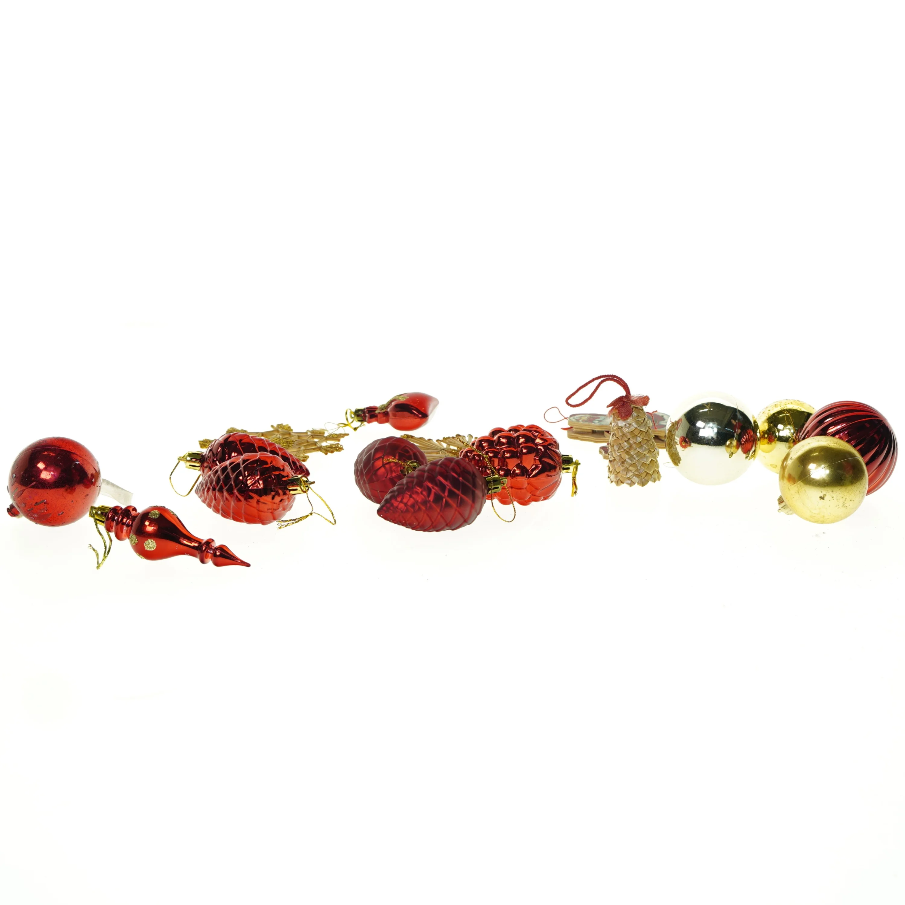 Julepynt, 16 julekugler mm (str. 20 cm)