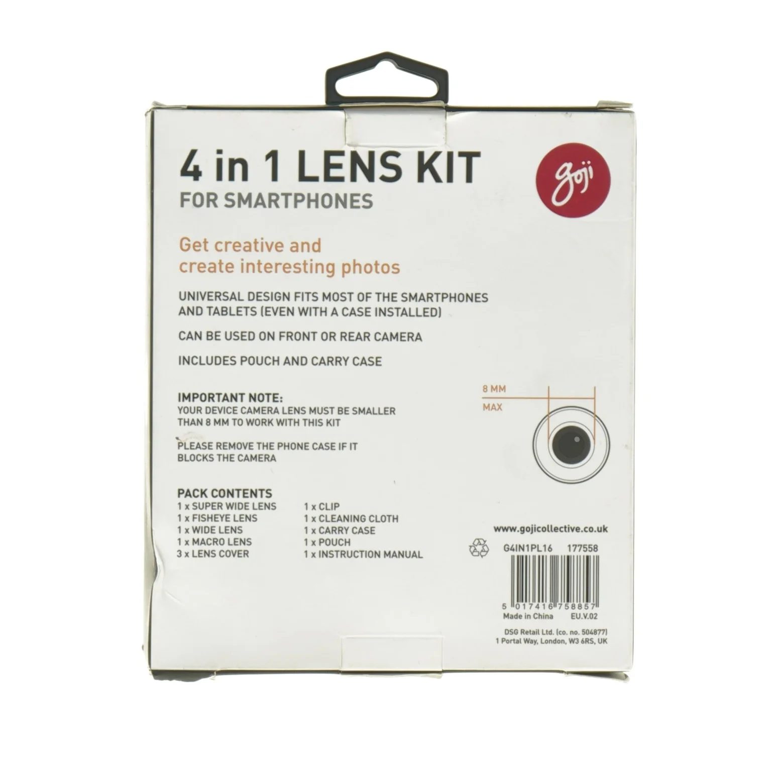 4-i-1 Objektivsæt til smartphone (str. 7 cm)