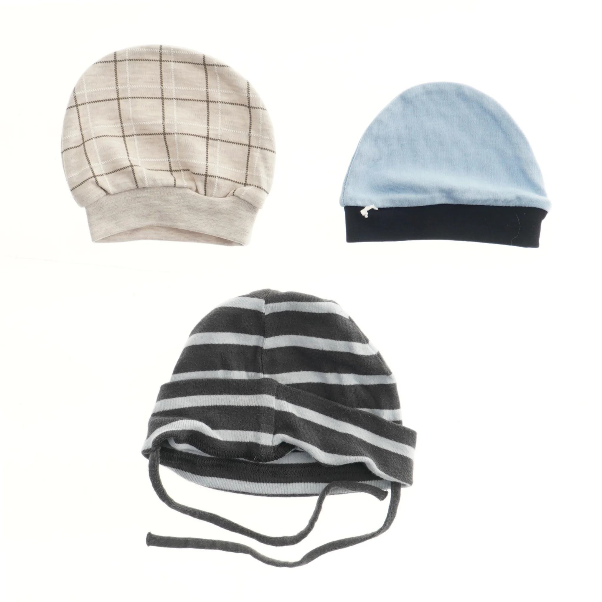 Tre små huer til børn (str. 18,5 cm)