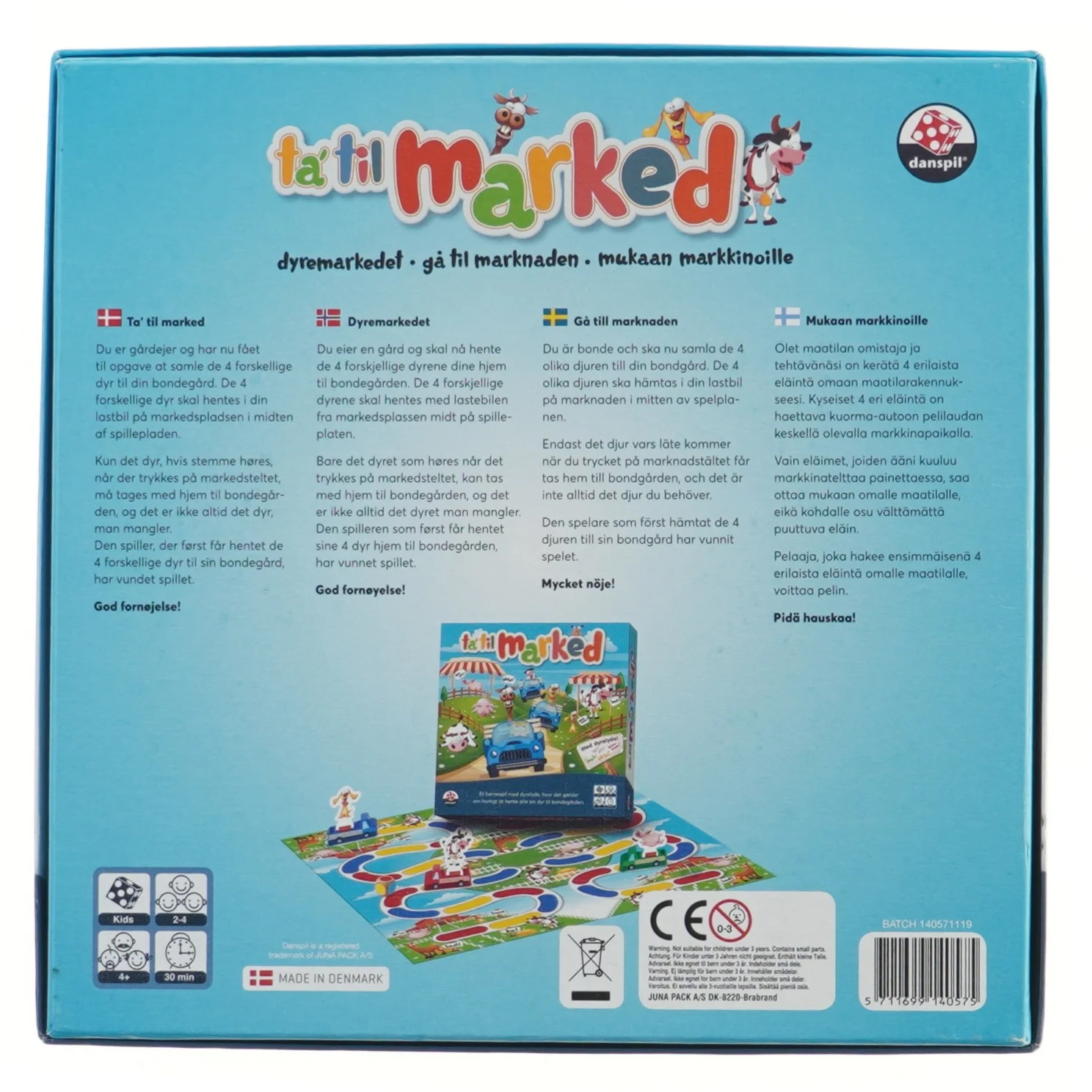 Ta' til marked børnespil fra Danspil (str. 27x27 cm)