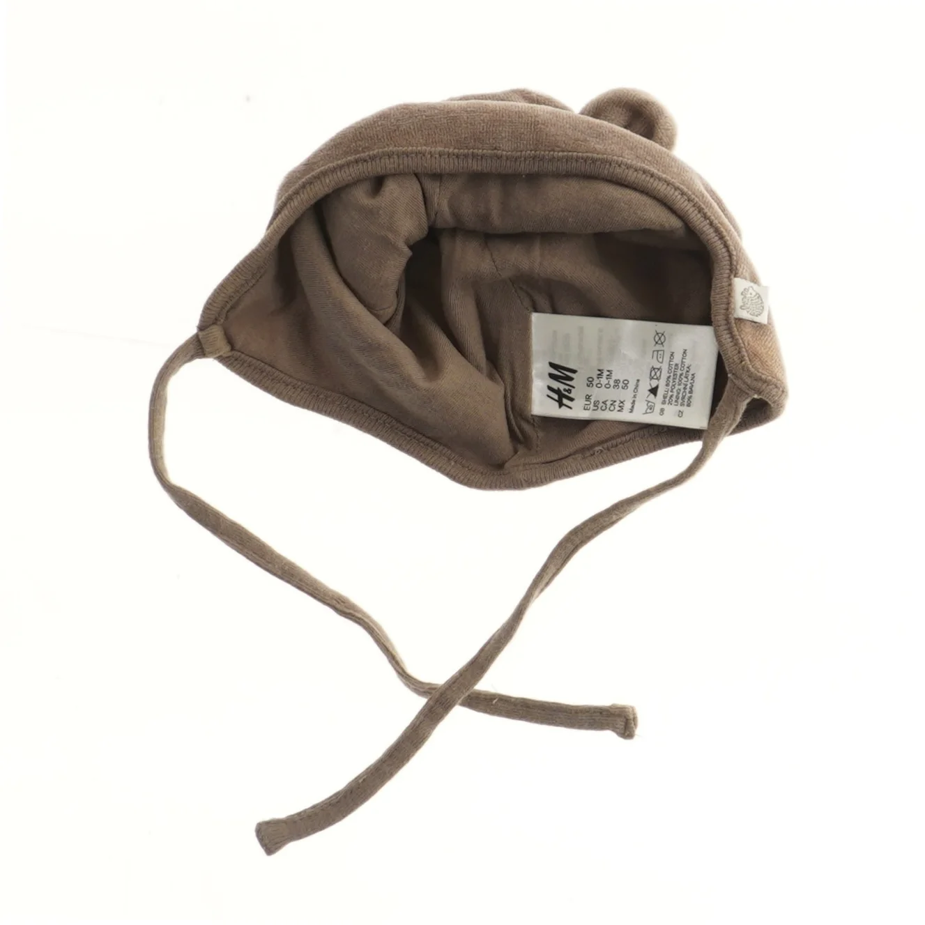 Børnehat med øre og bindebånd fra H&M (str. 50)