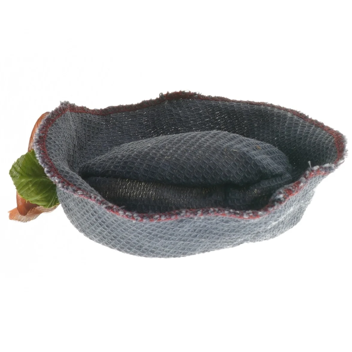 Dekorativ hat med blomster (str. Ø 17 cm)